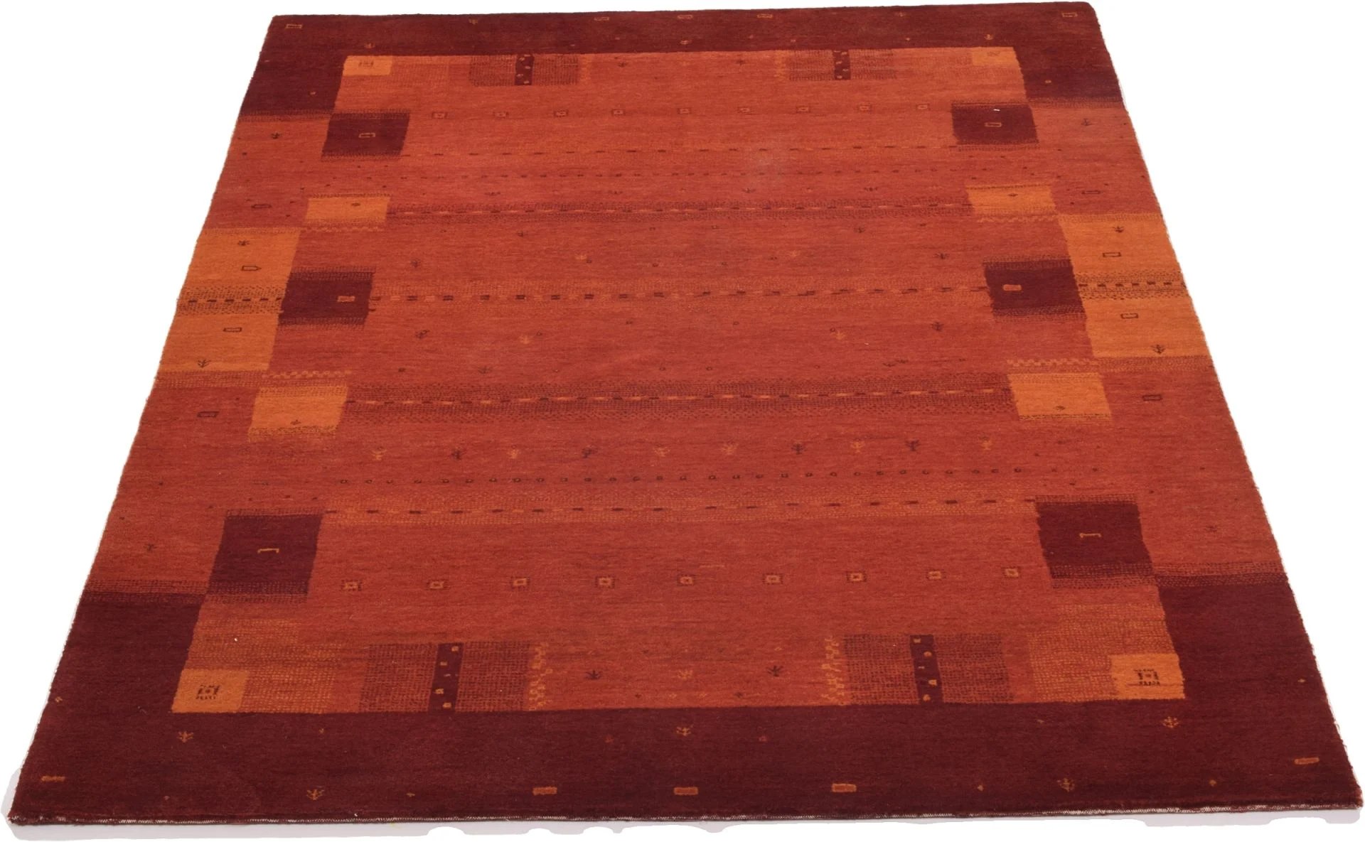 orientteppich-loribaft-140-x-200-cm-schurwolle-handgeknupft-rot-4 Loribaft Orientteppich aus Indien, 140 × 200 cm