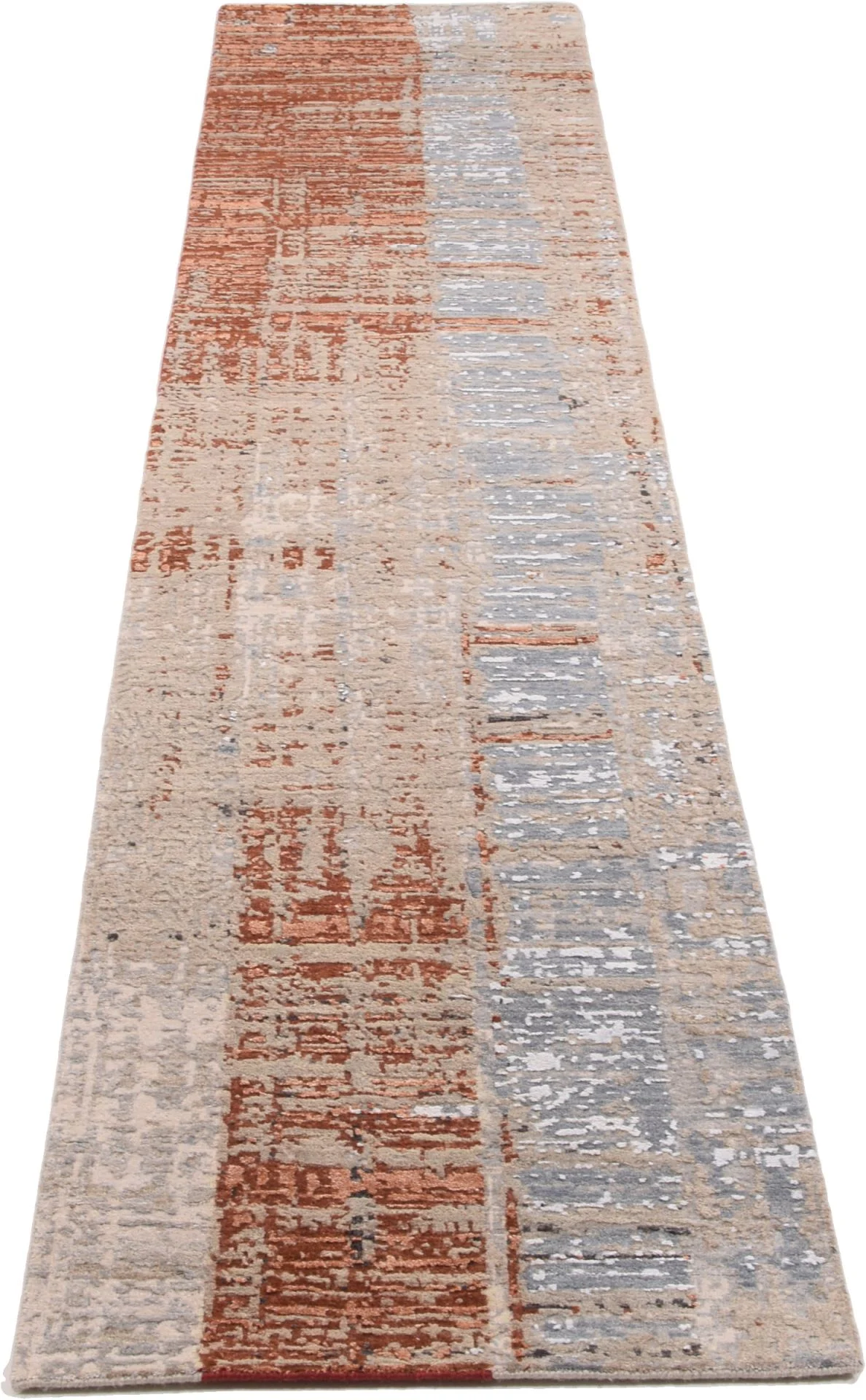 Orientteppich 76 × 373 cm aus Seide, handgeknüpft