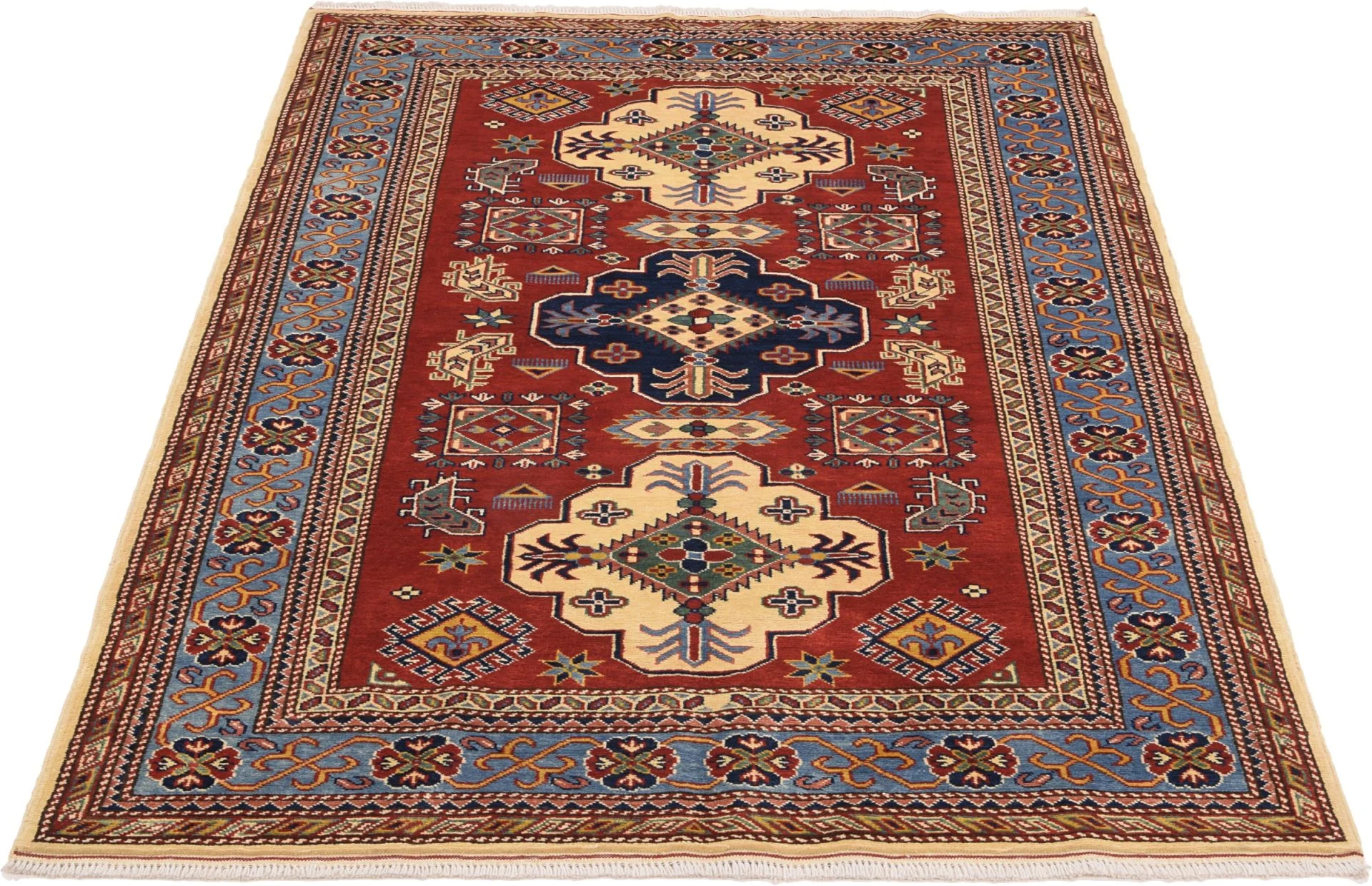 Kazak Orientteppich aus Indien, 126 × 186 cm