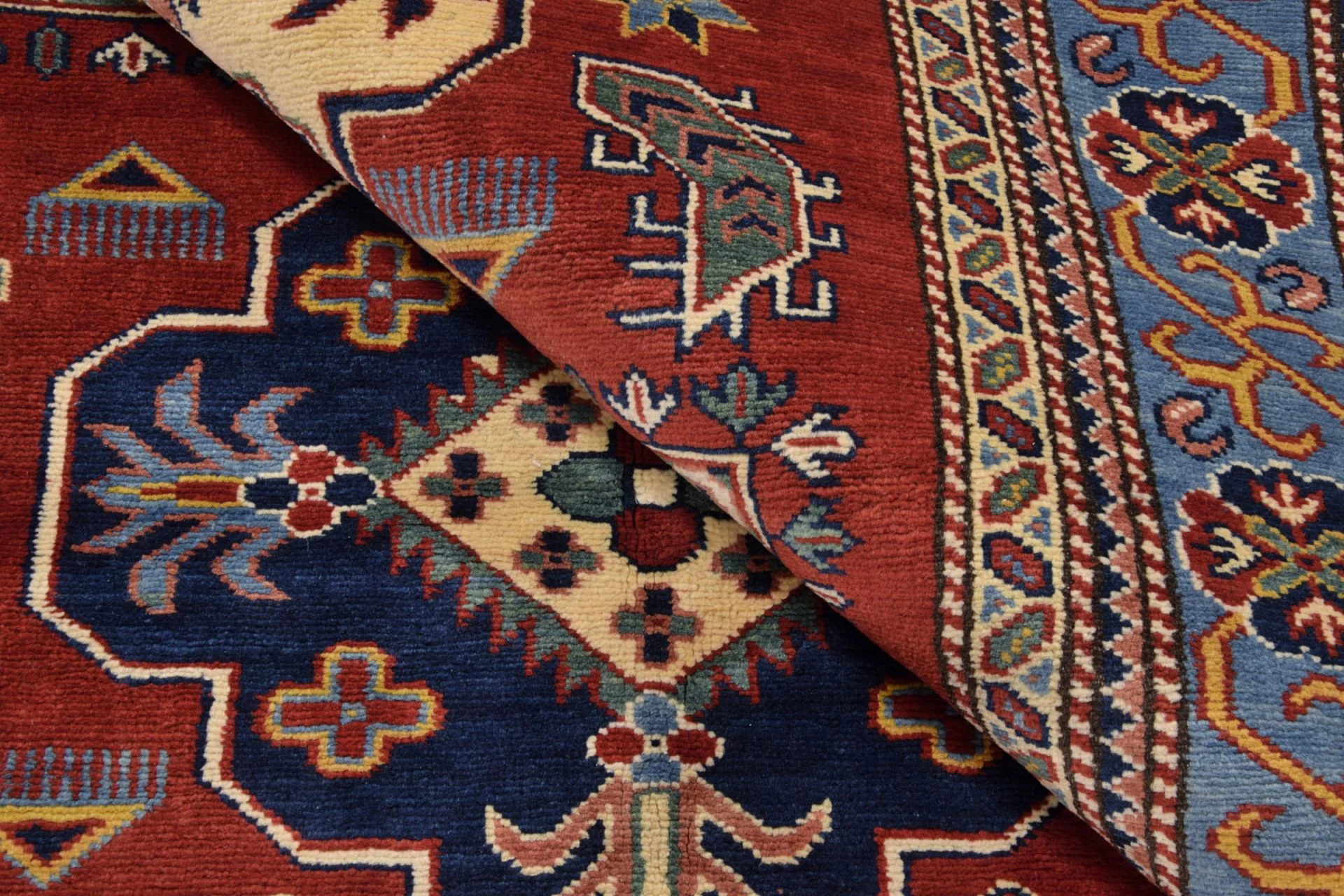 Kazak Orientteppich aus Indien, 126 × 186 cm
