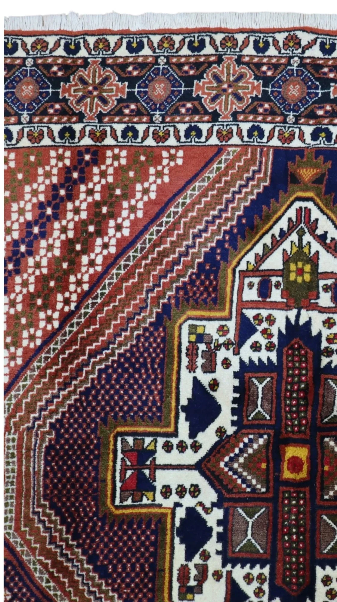 perserteppich-afshari-223-x-157-cm-schurwolle-handgeknupft-rueckseite Afshar Perserteppich 223 × 157 cm aus Wolle, handgeknüpft