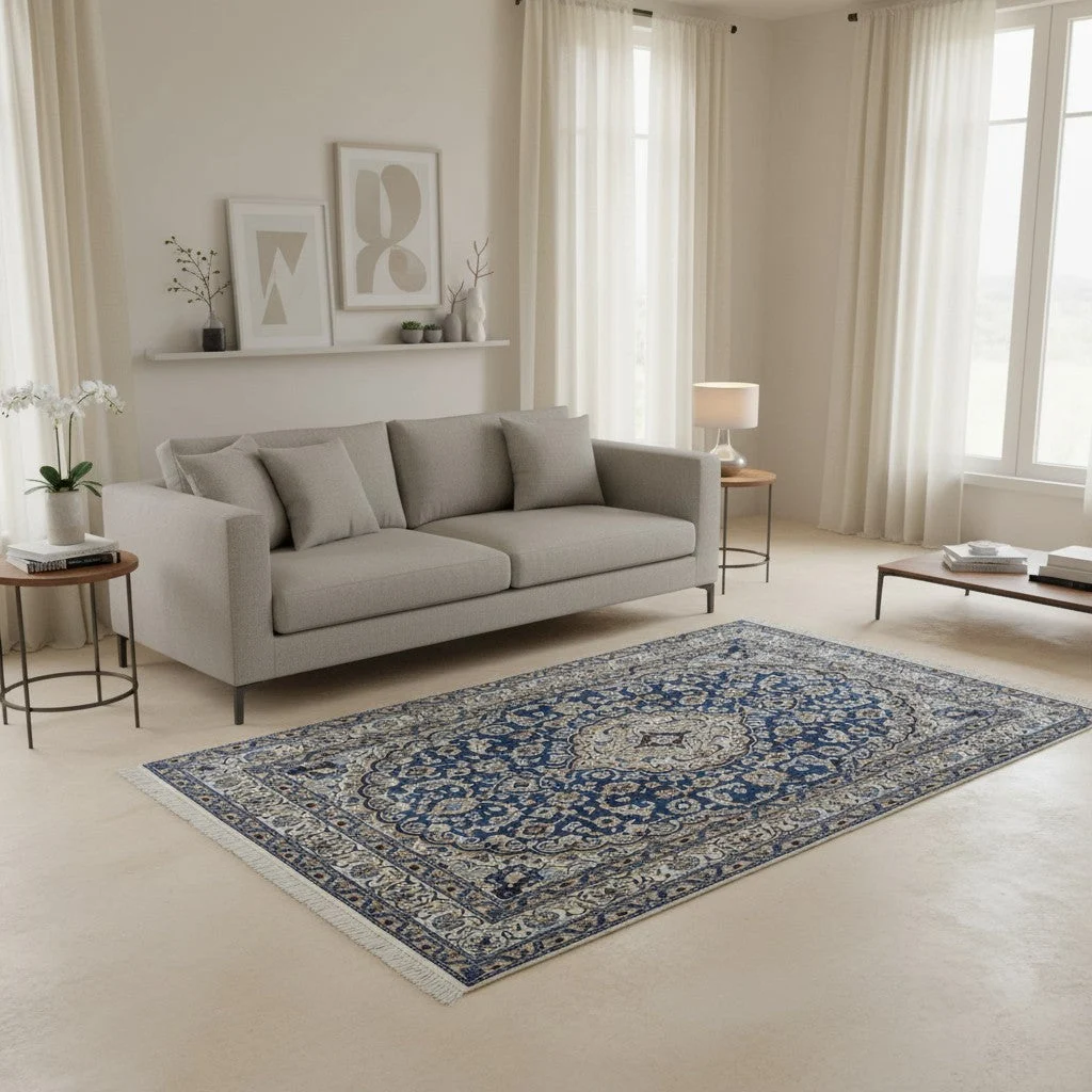 Nain Perserteppich 242 × 156 cm aus Wolle, handgeknüpft