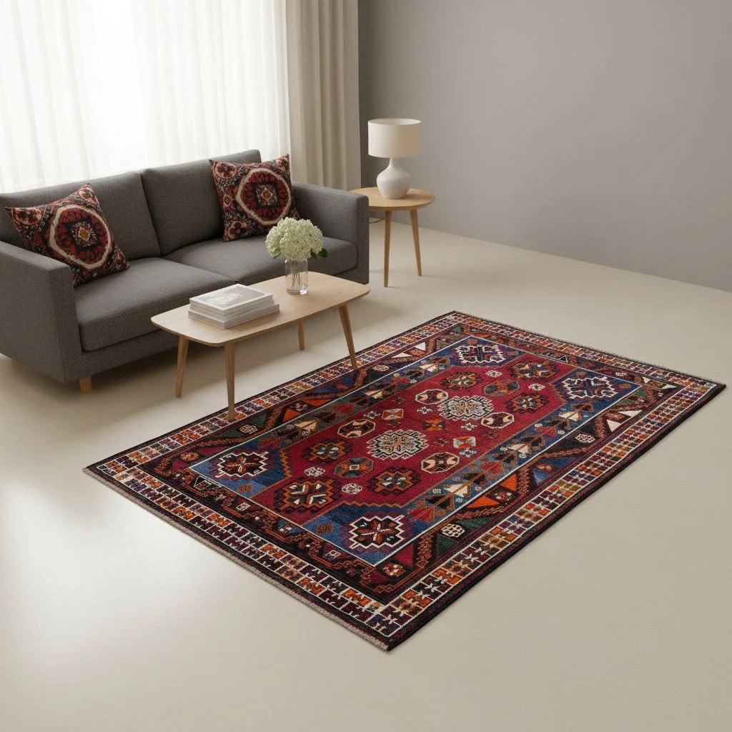 Hamadan Perserteppich 233 × 160 cm aus Wolle, handgeknüpft