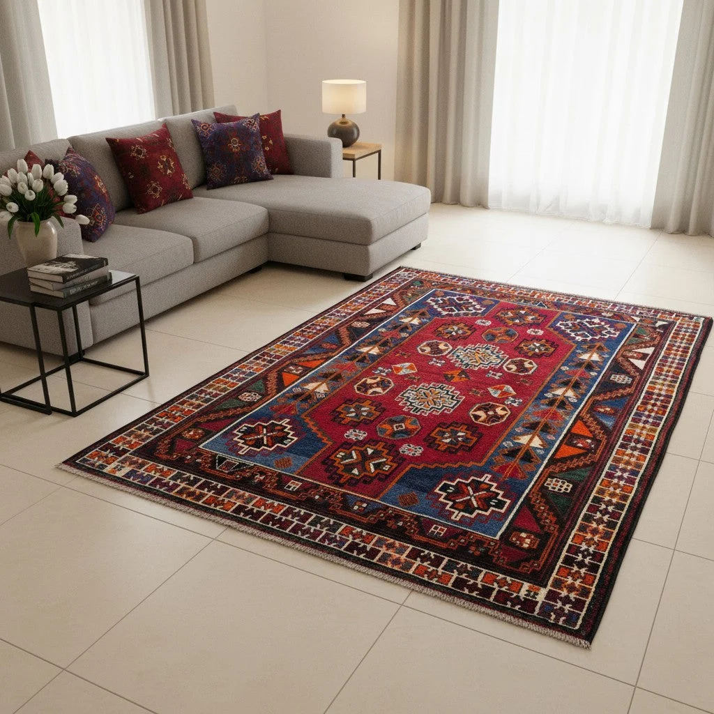 Hamadan Perserteppich 233 × 160 cm aus Wolle, handgeknüpft