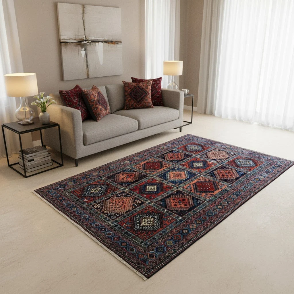 perserteppich-yalame-244-x-155-cm-schurwolle-handgeknupft-5 Handgeknüpfter Perserteppich, 244 × 155 cm, Wolle