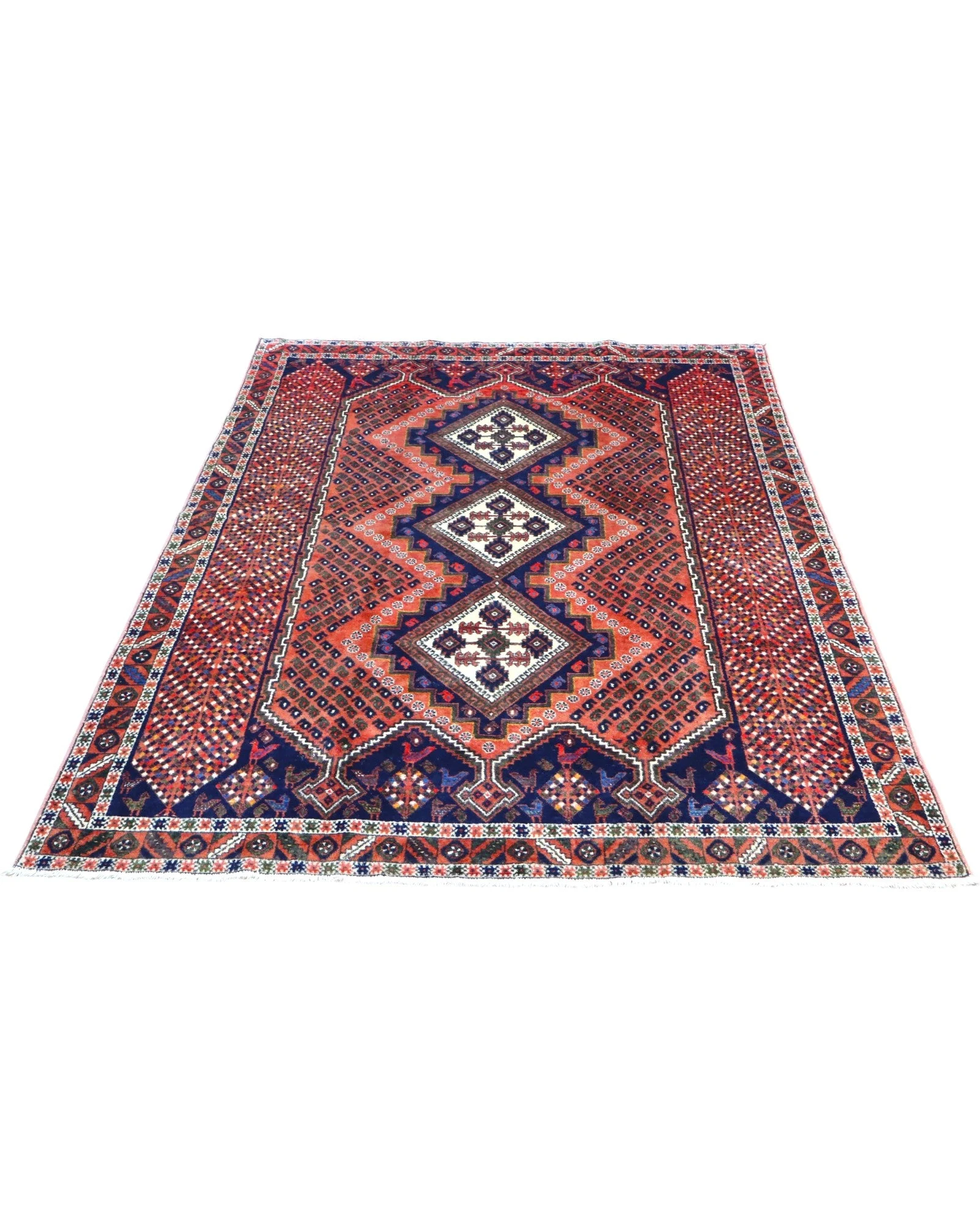 Handgeknüpfter Afshar Perserteppich, 231 × 168 cm, Wolle