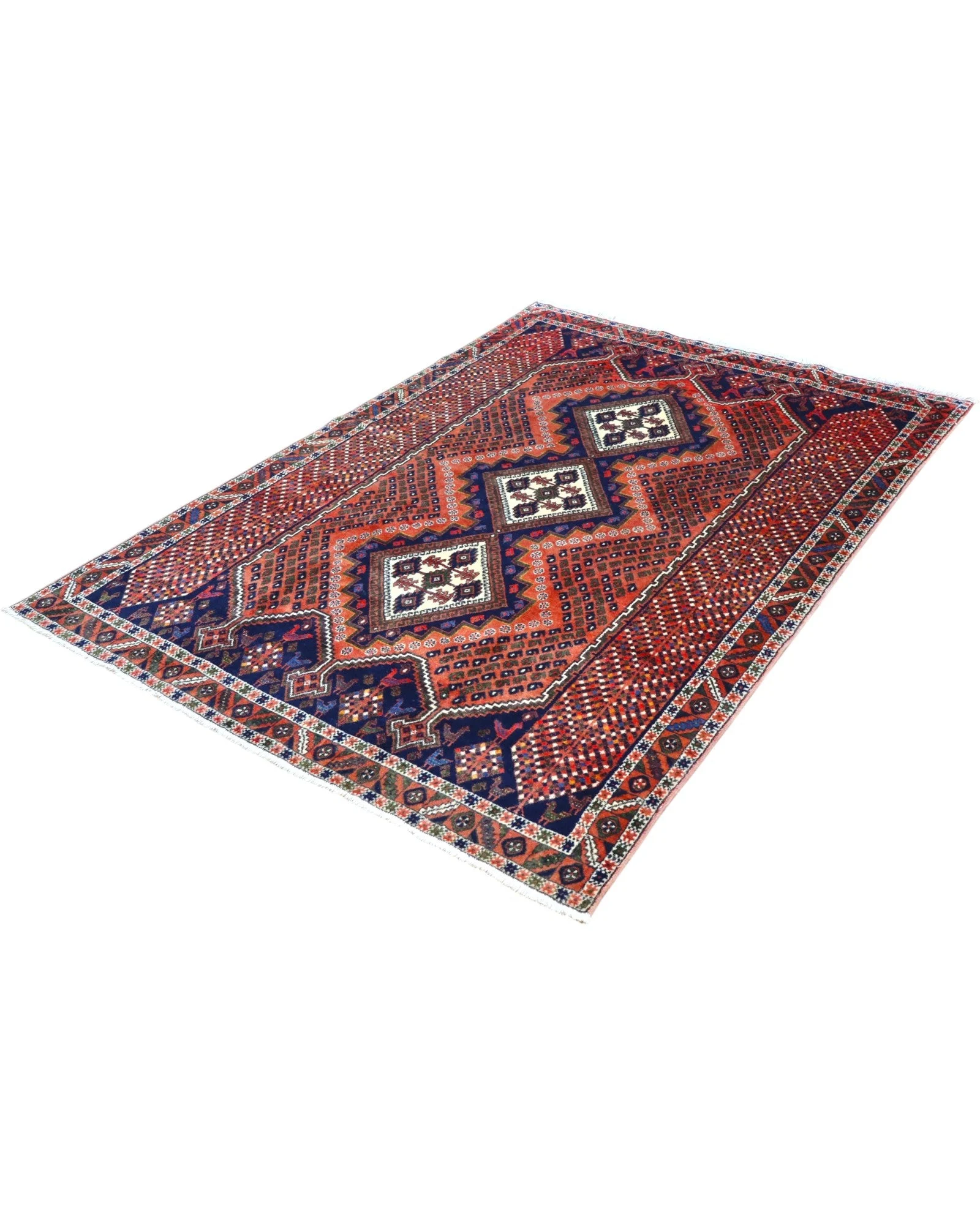 Handgeknüpfter Afshar Perserteppich, 231 × 168 cm, Wolle