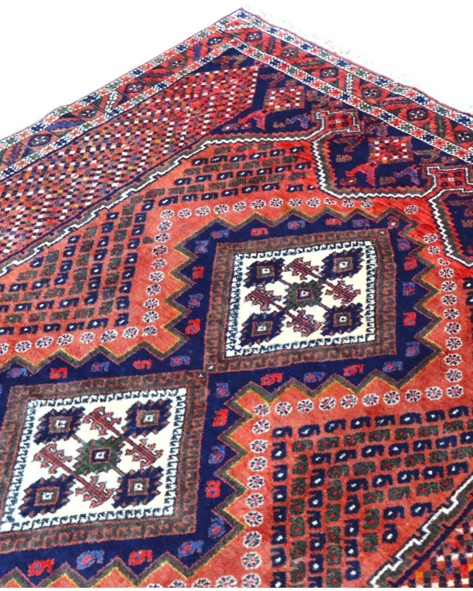Handgeknüpfter Afshar Perserteppich, 231 × 168 cm, Wolle