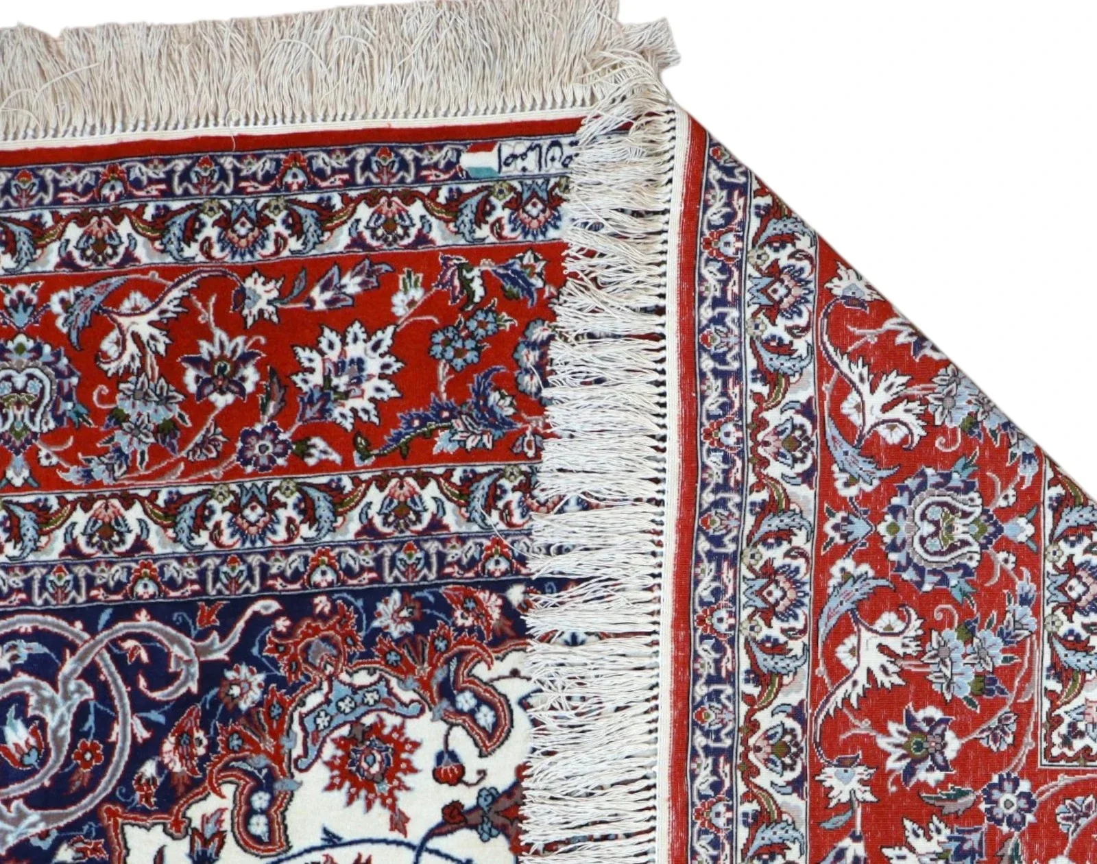 Handgeknüpfter Isfahan Perserteppich, 238 × 154 cm, Wolle & Seide