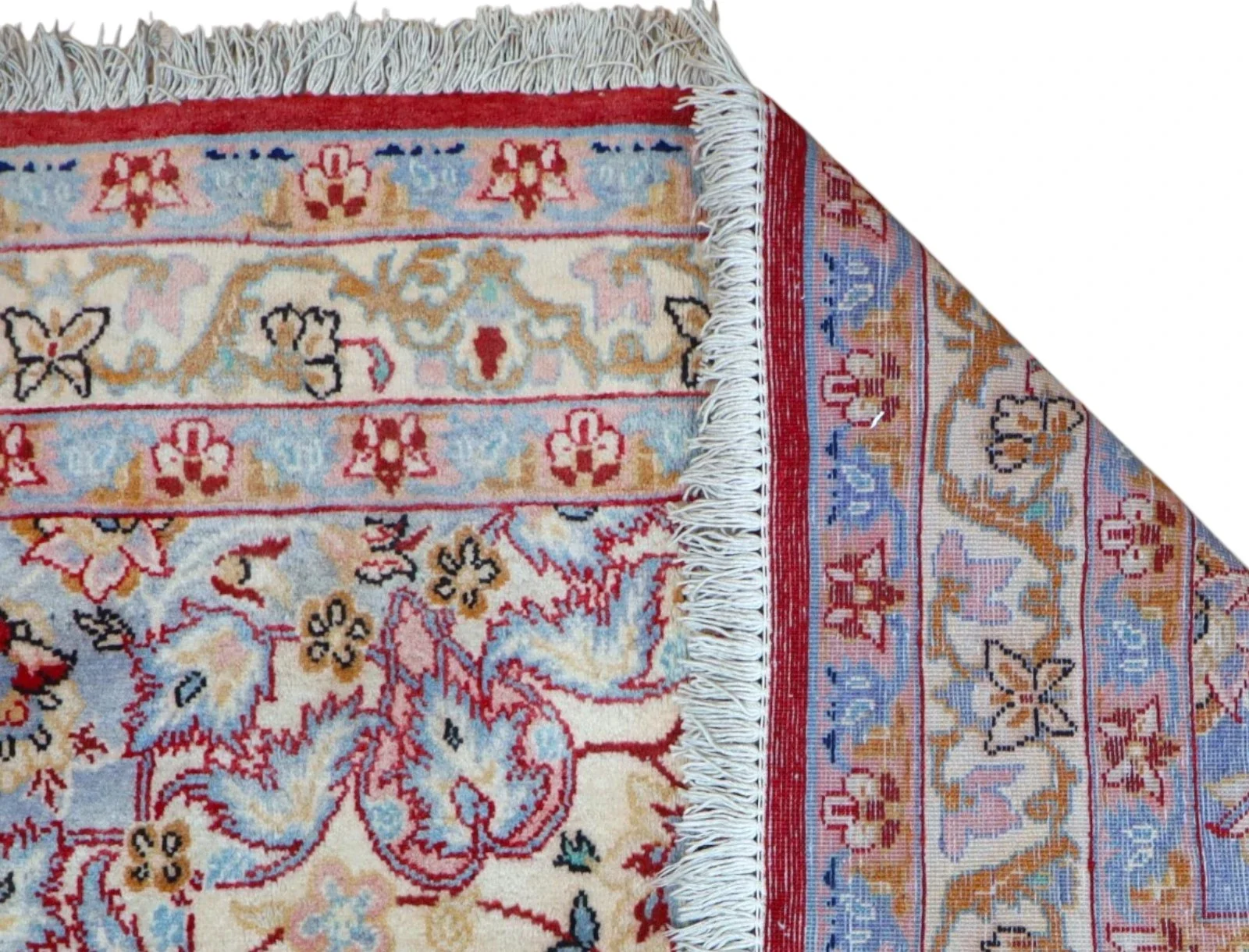 perserteppich-isfahan-230-x-141-cm-schurwolle-seide-handgeknupft-rueckseite Handgeknüpfter Isfahan Perserteppich, 230 × 141 cm, Wolle & Seide