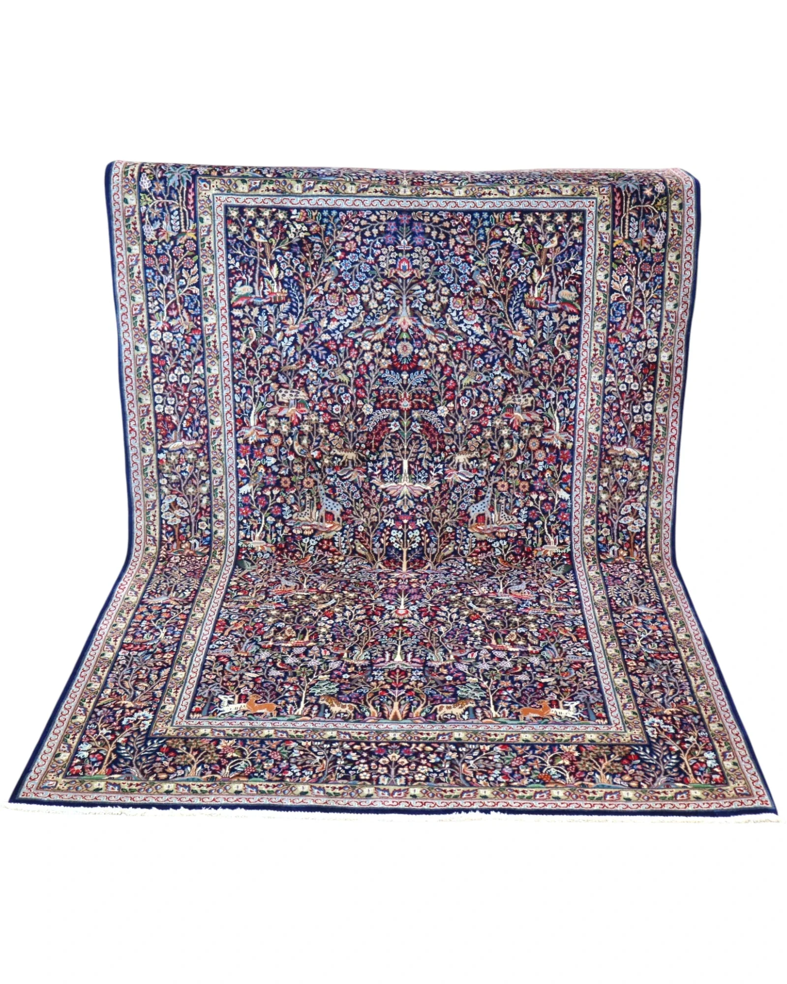Kerman Perserteppich 230 × 151 cm aus Wolle & Seide, handgeknüpft