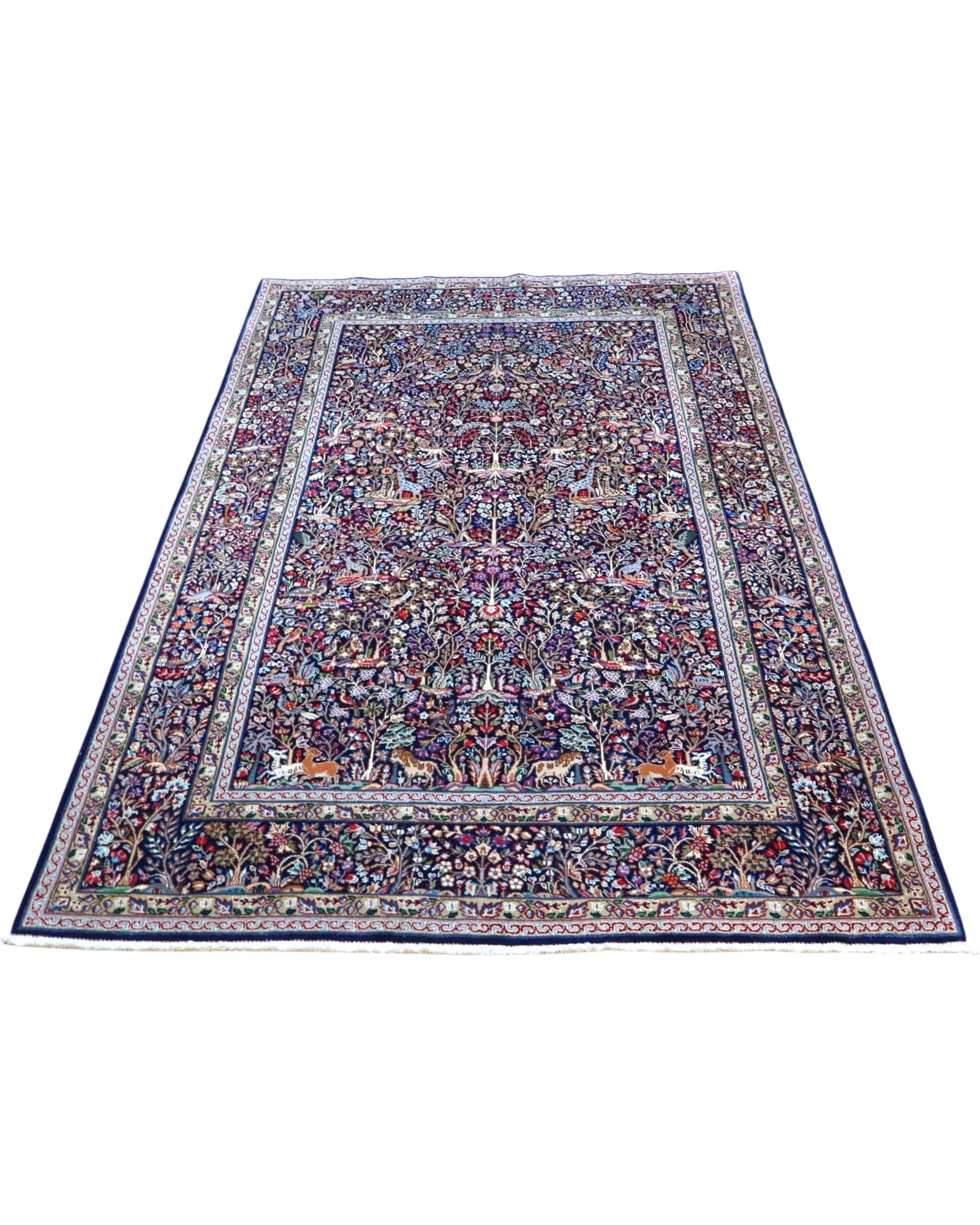 Kerman Perserteppich 230 × 151 cm aus Wolle & Seide, handgeknüpft