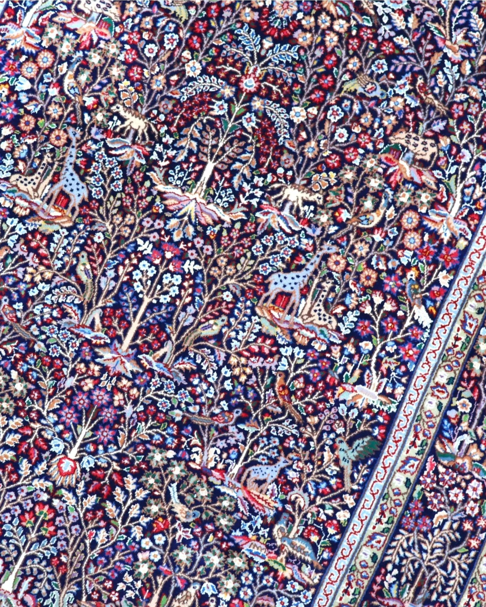 Kerman Perserteppich 230 × 151 cm aus Wolle & Seide, handgeknüpft