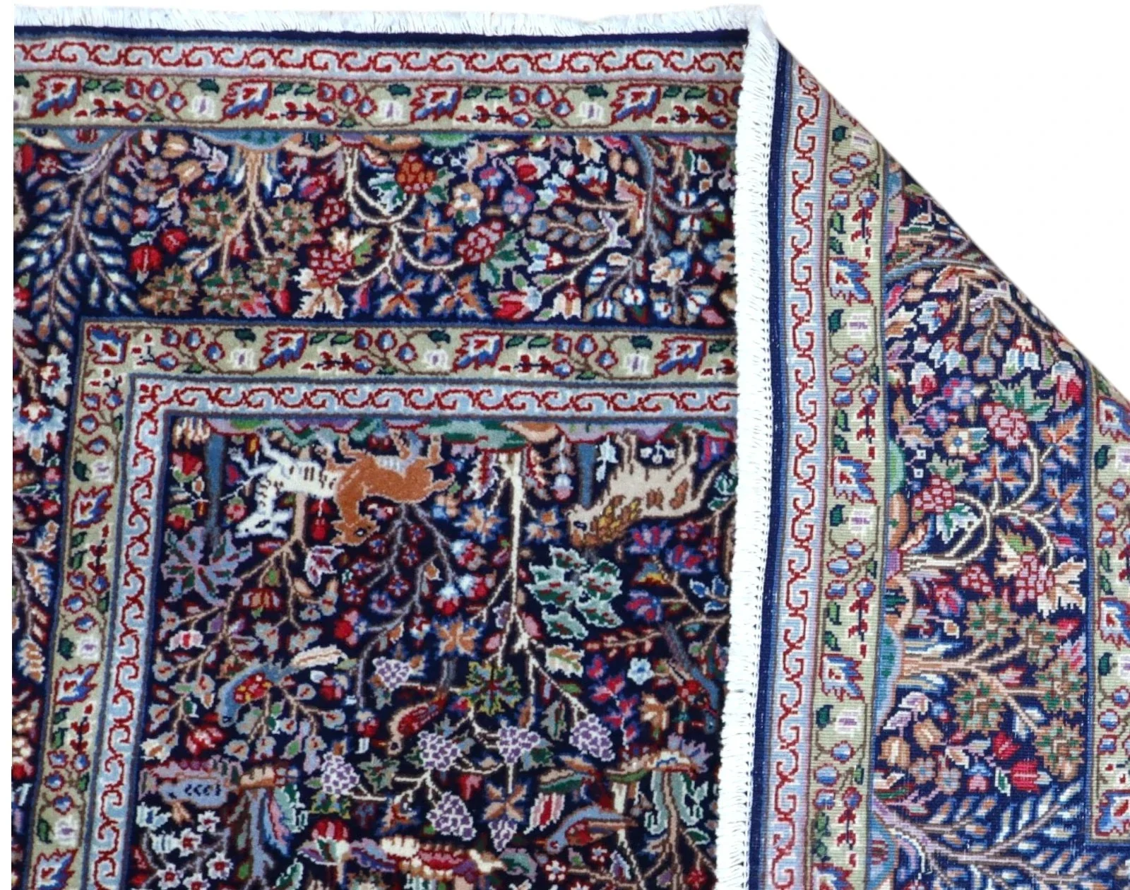Kerman Perserteppich 230 × 151 cm aus Wolle & Seide, handgeknüpft