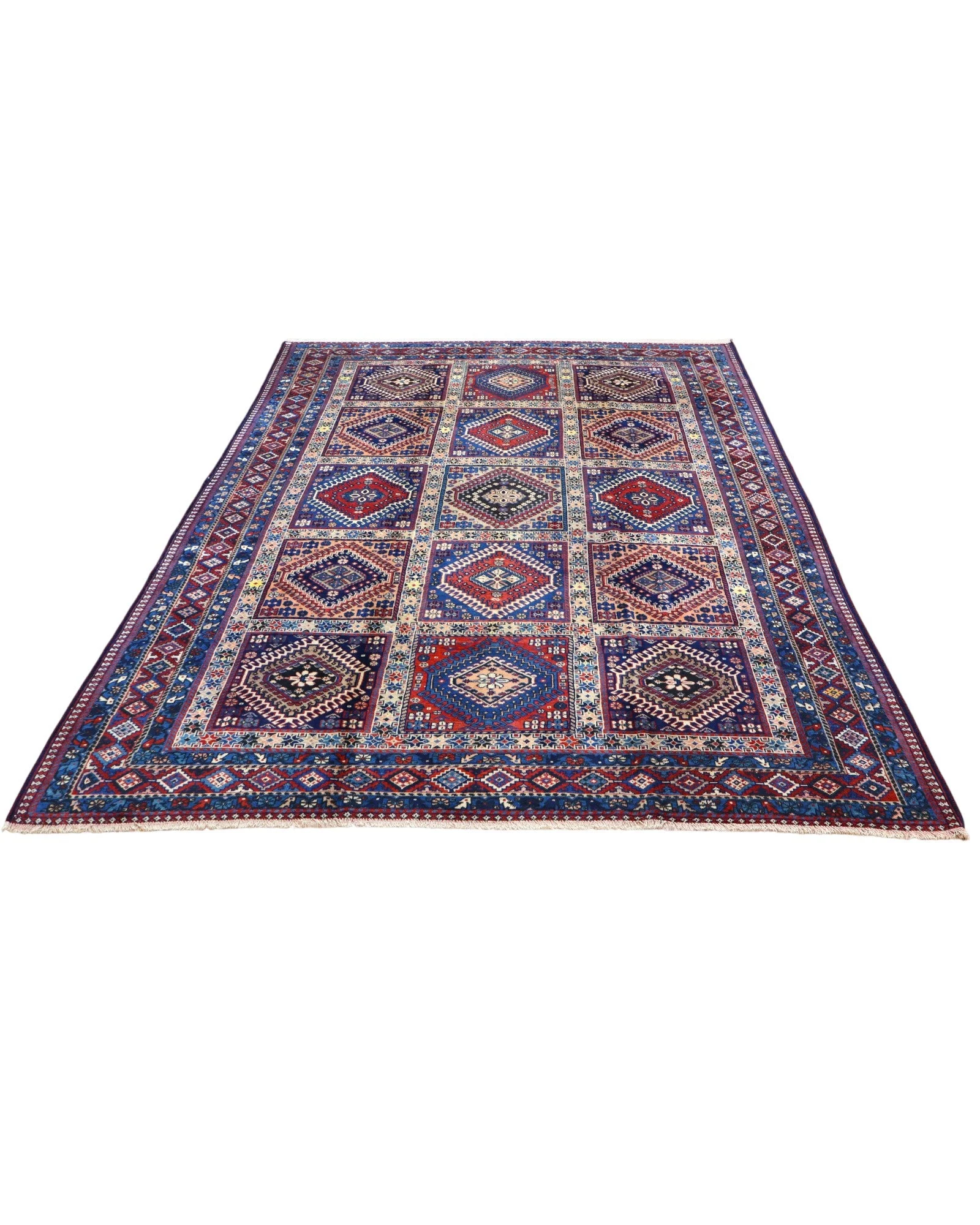 perserteppich-yalame-305-x-212-cm-schurwolle-handgeknupft-blau-4 Handgeknüpfter Perserteppich, 305 × 212 cm, Wolle