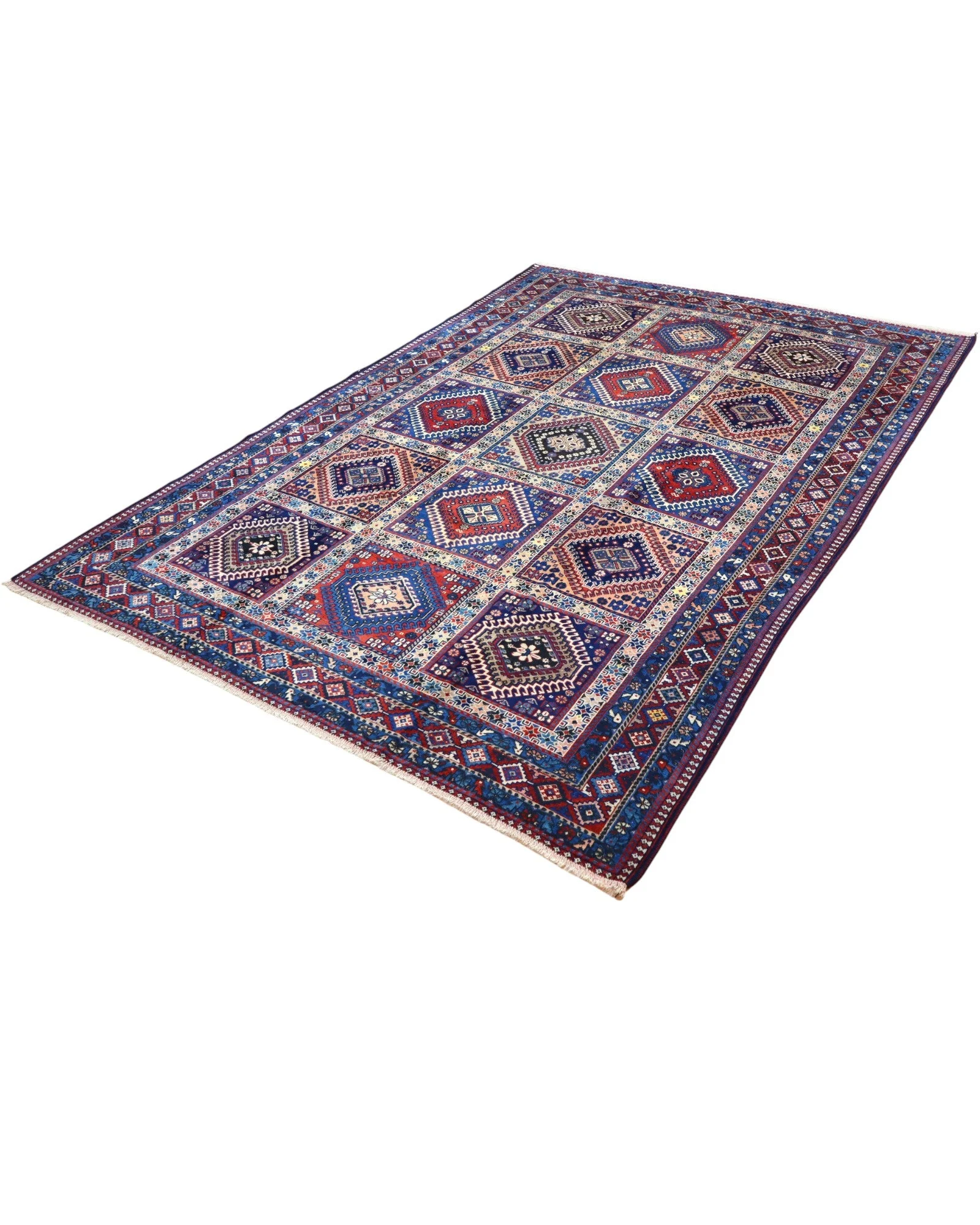 perserteppich-yalame-305-x-212-cm-schurwolle-handgeknupft-blau-5 Handgeknüpfter Perserteppich, 305 × 212 cm, Wolle