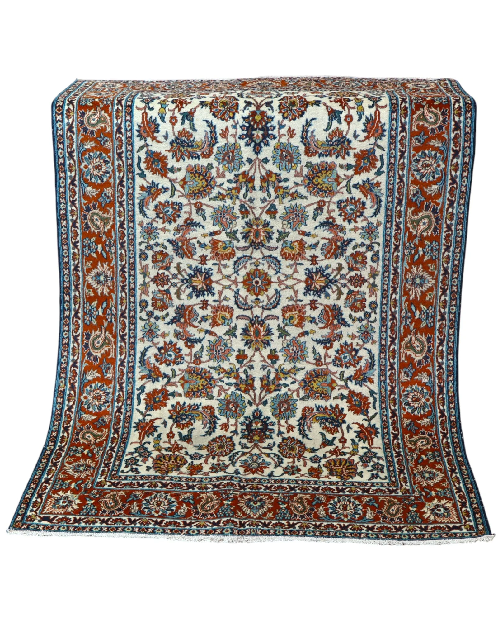 Isfahan Perserteppich aus Iran, 182 × 124 cm