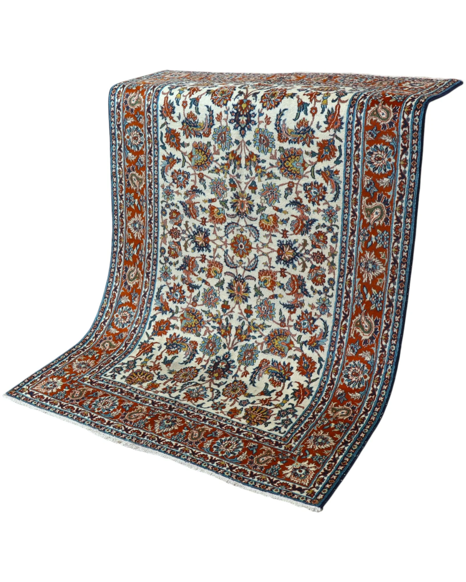 Isfahan Perserteppich aus Iran, 182 × 124 cm