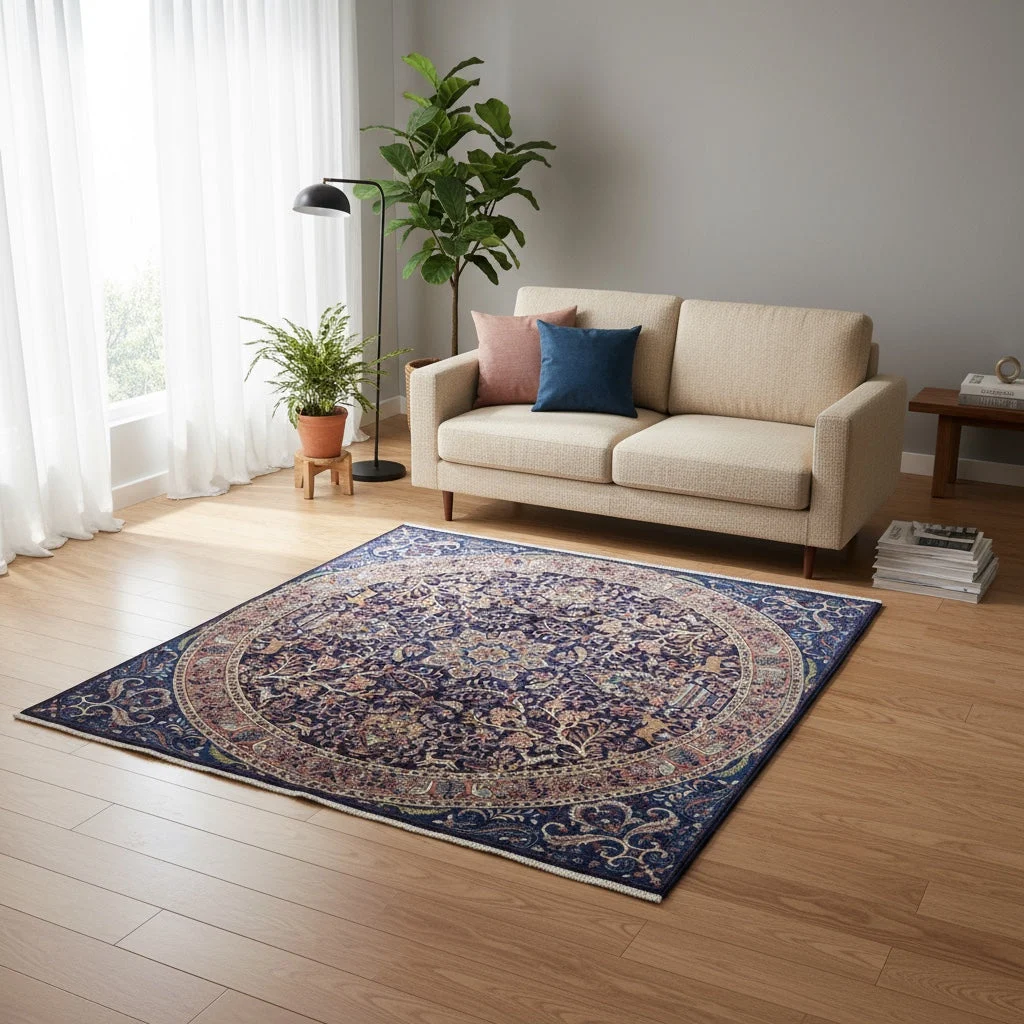 Kerman Perserteppich 261 × 264 cm aus Wolle, handgeknüpft