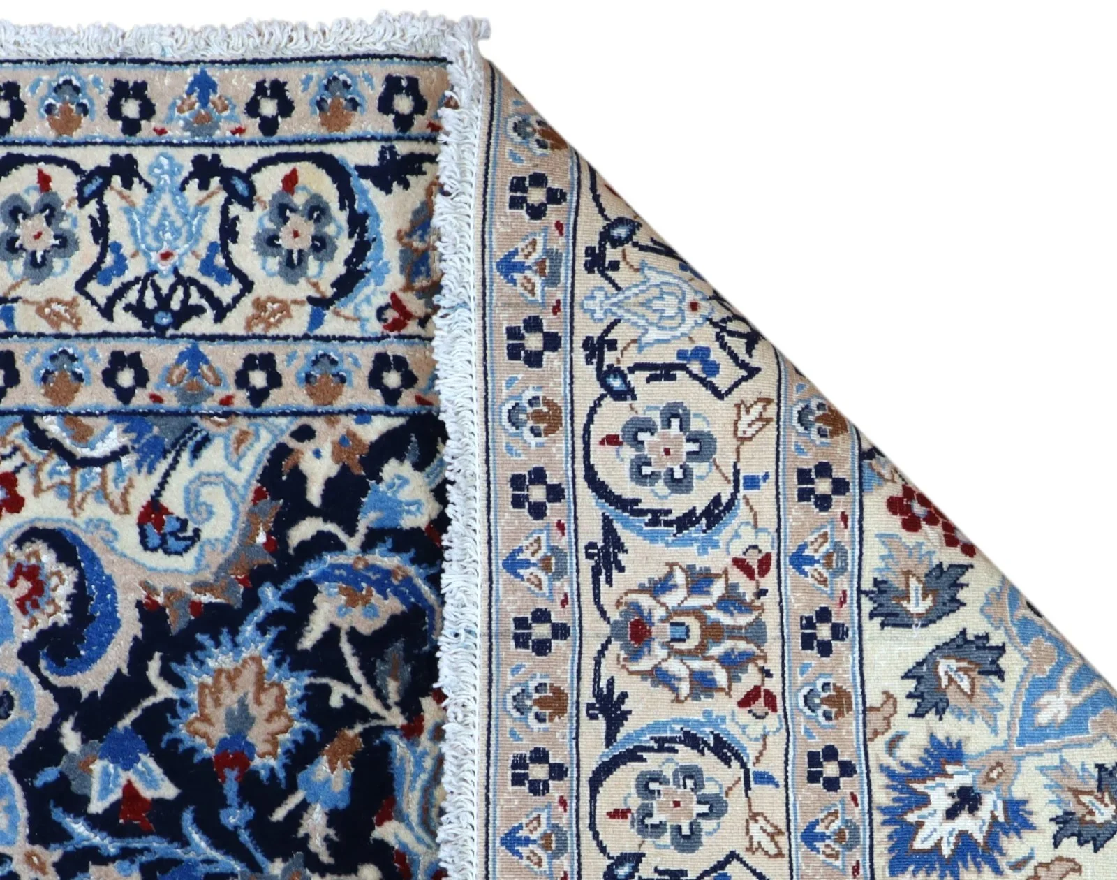 perserteppich-nain-191-x-120-cm-schurwolle-handgeknupft-rueckseite Handgeknüpfter Nain Perserteppich 191 × 120 cm