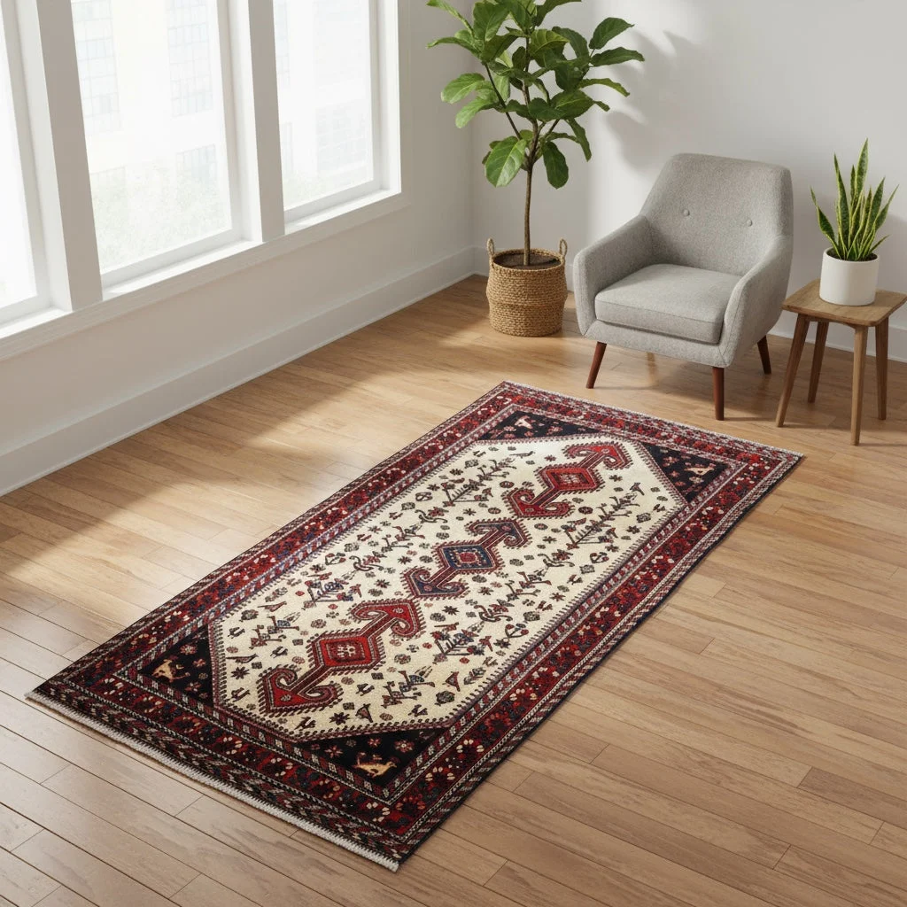 Perserteppich 241 × 135 cm aus Wolle, handgeknüpft