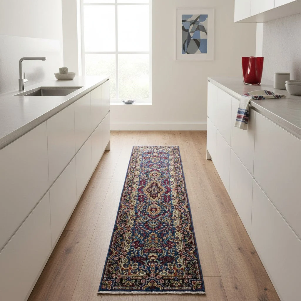 perserteppich-kerman-301-x-84-cm-schurwolle-handgeknupft-hellblau-5 Kerman Perserteppich 301 × 84 cm aus Wolle, handgeknüpft