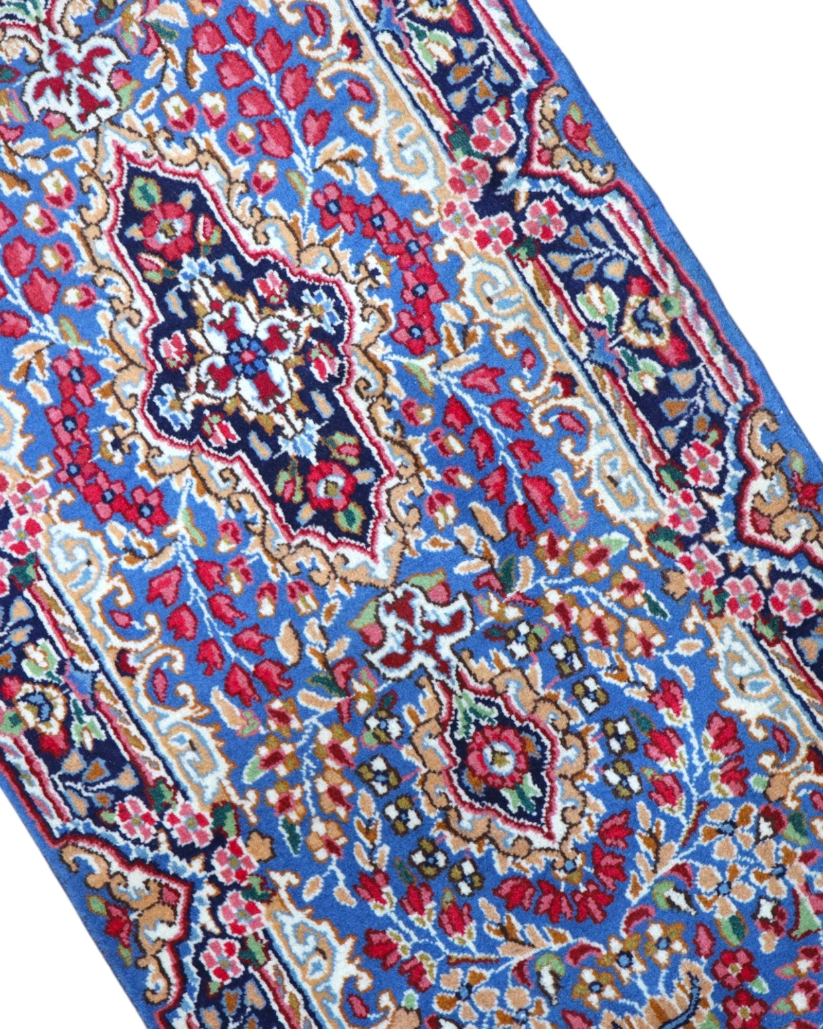 perserteppich-kerman-301-x-84-cm-schurwolle-handgeknupft-hellblau-15 Kerman Perserteppich 301 × 84 cm aus Wolle, handgeknüpft