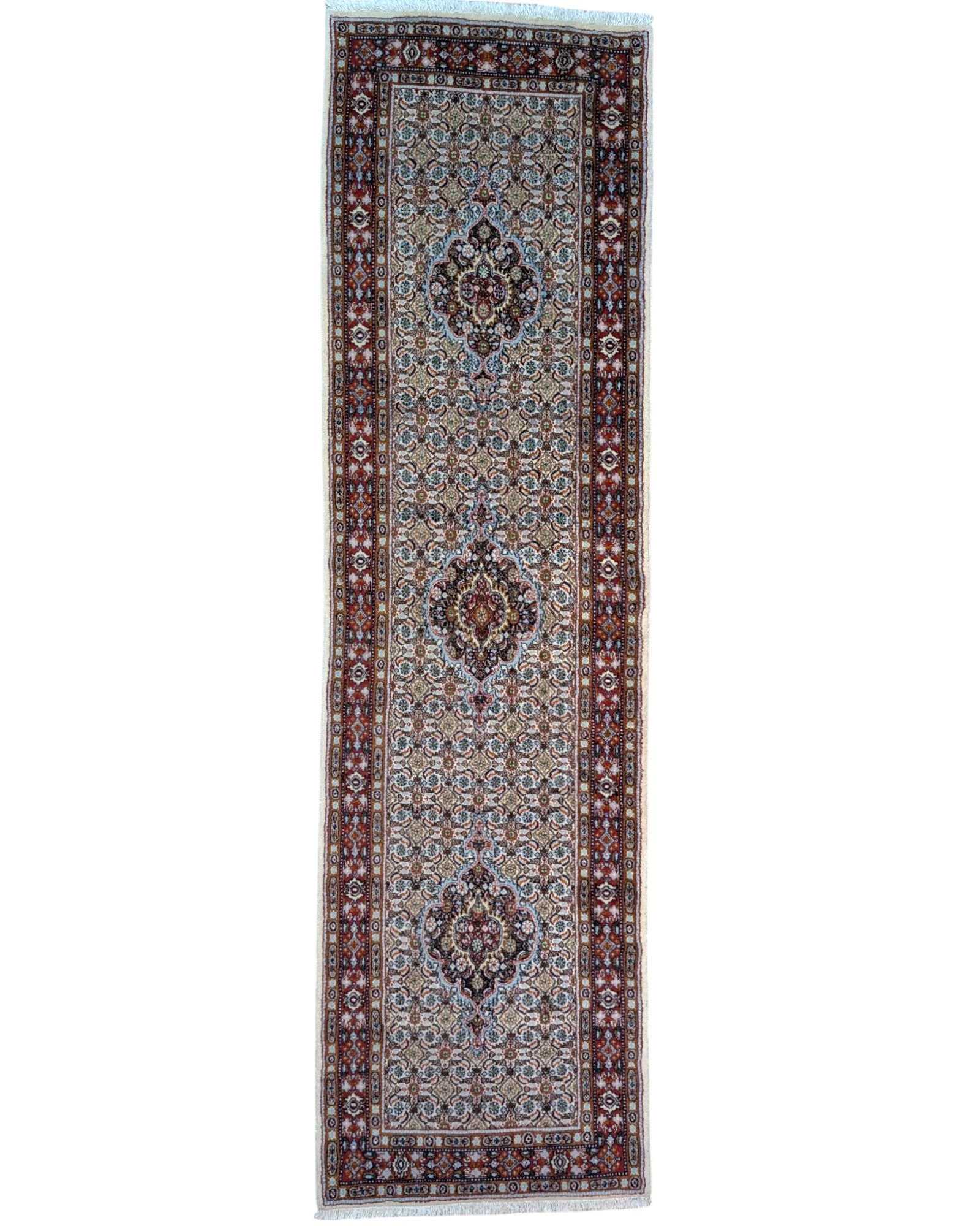 Handgeknüpfter Moud Perserteppich, 290 × 80 cm, Wolle