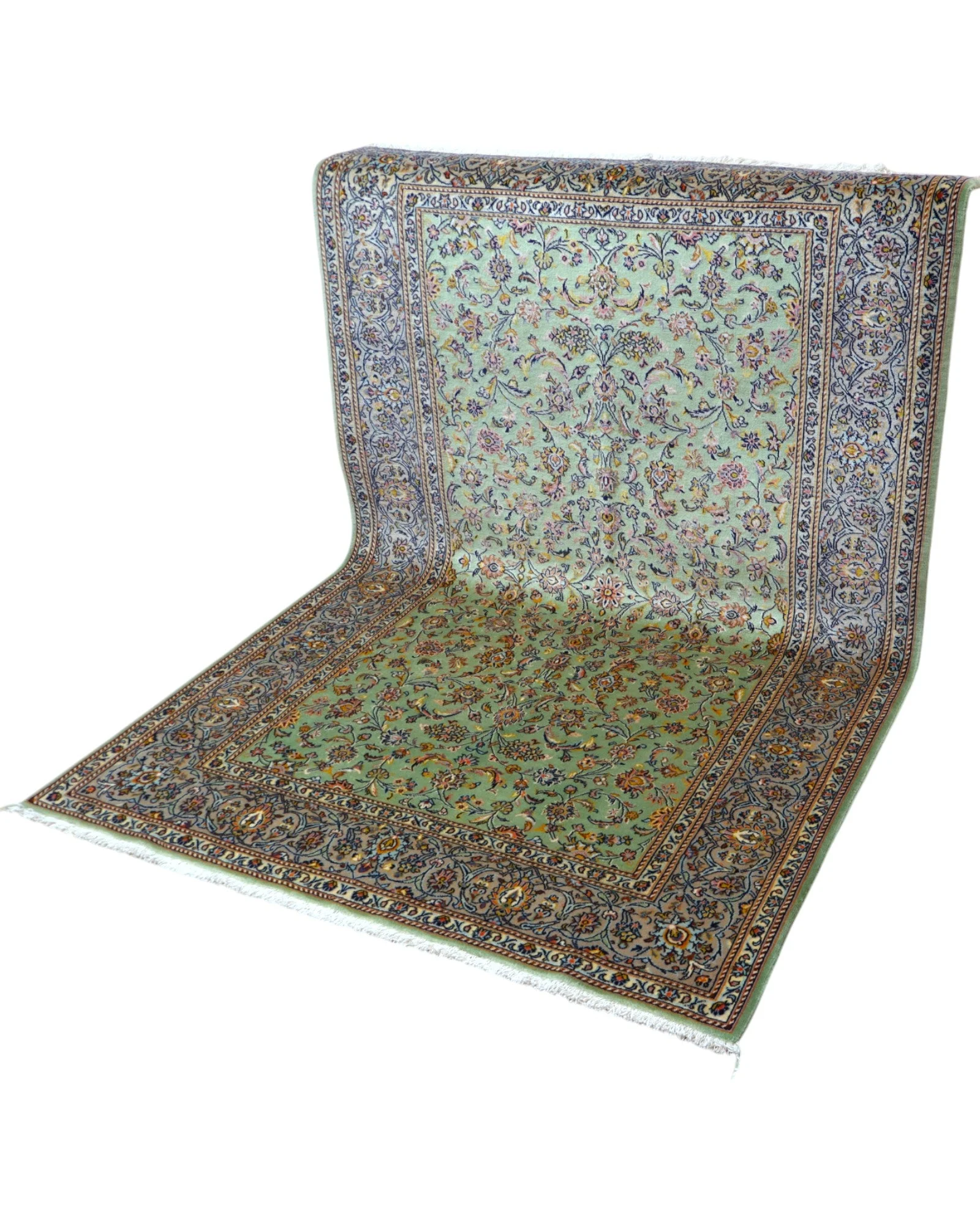 perserteppich-kashan-216-x-150-cm-schurwolle-handgeknupft-grun-15 Handgeknüpfter Kashan Perserteppich, 216 × 150 cm, Wolle