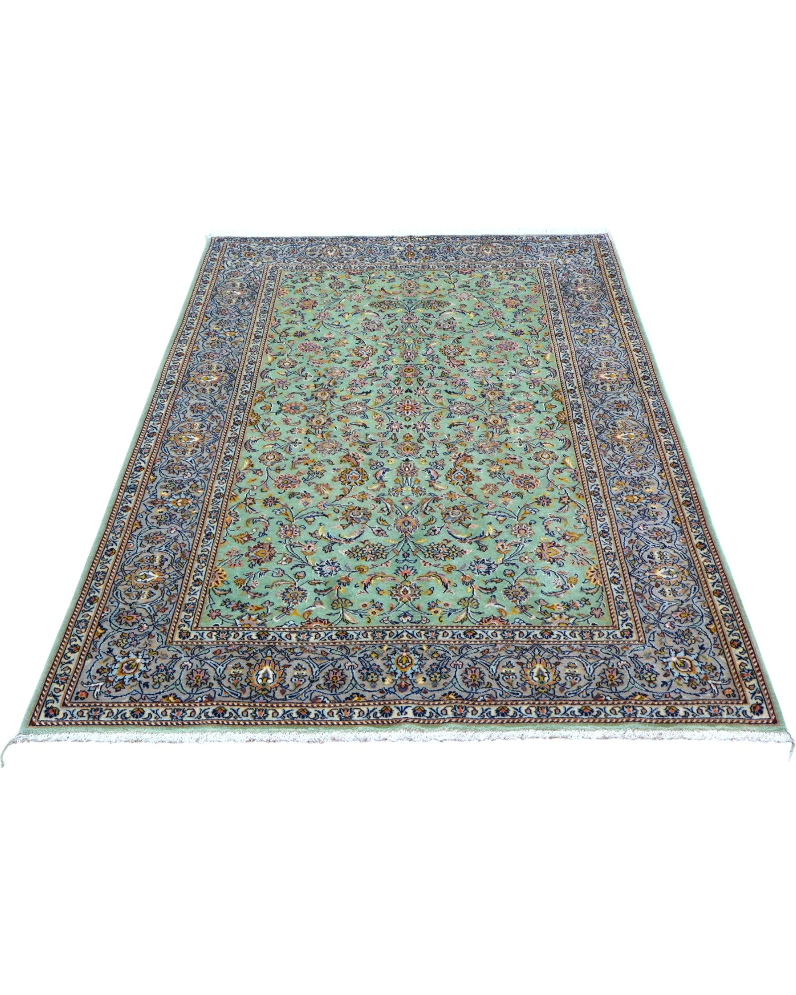 perserteppich-kashan-216-x-150-cm-schurwolle-handgeknupft-grun-18 Handgeknüpfter Kashan Perserteppich, 216 × 150 cm, Wolle
