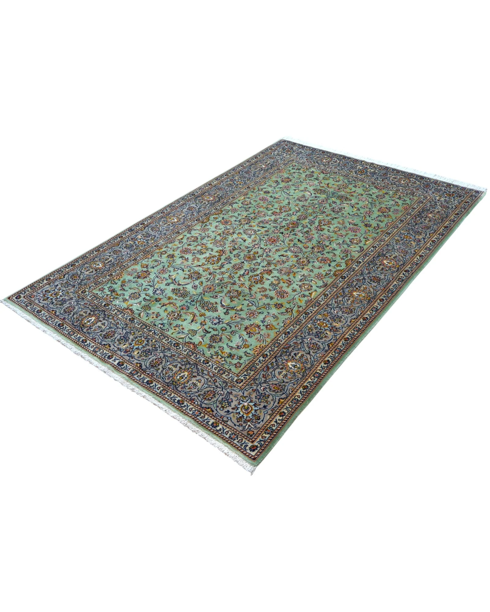 perserteppich-kashan-216-x-150-cm-schurwolle-handgeknupft-grun-20 Handgeknüpfter Kashan Perserteppich, 216 × 150 cm, Wolle