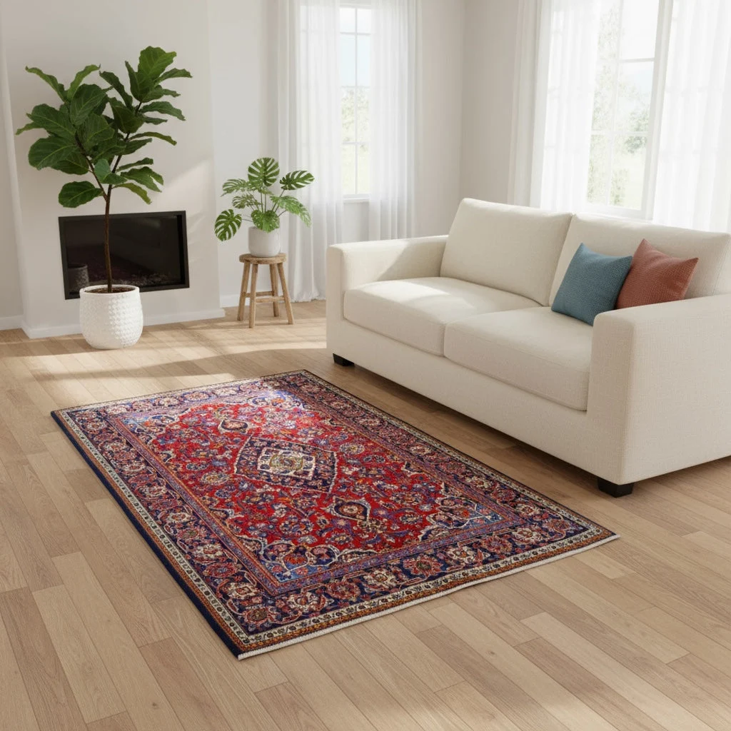 Kashan Perserteppich aus Iran, 198 × 134 cm