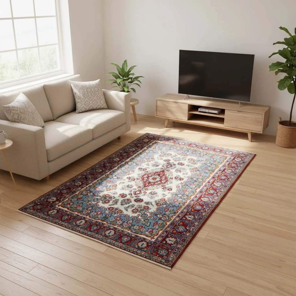 Handgeknüpfter Kashan Perserteppich 227 × 140 cm