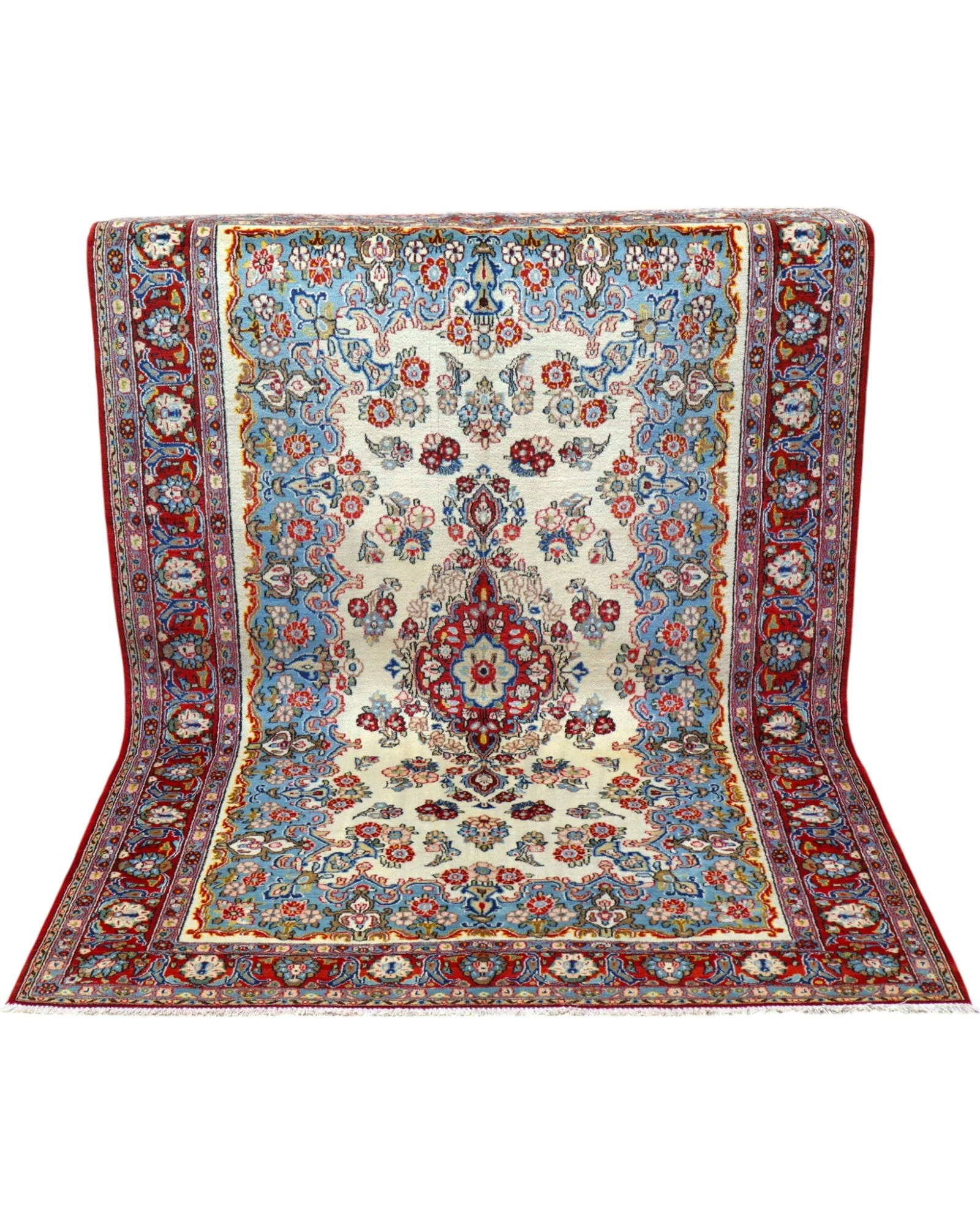 Handgeknüpfter Kashan Perserteppich 227 × 140 cm