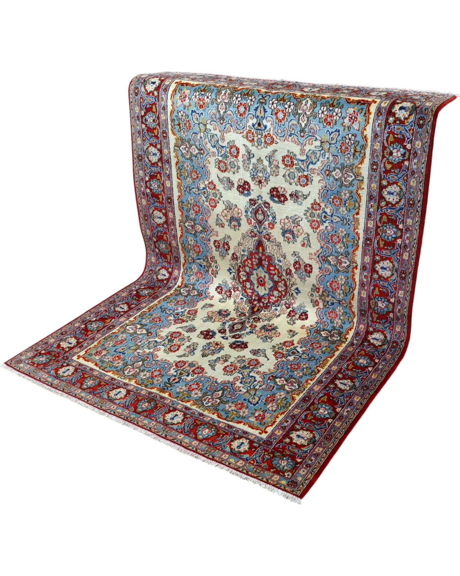 Handgeknüpfter Kashan Perserteppich 227 × 140 cm