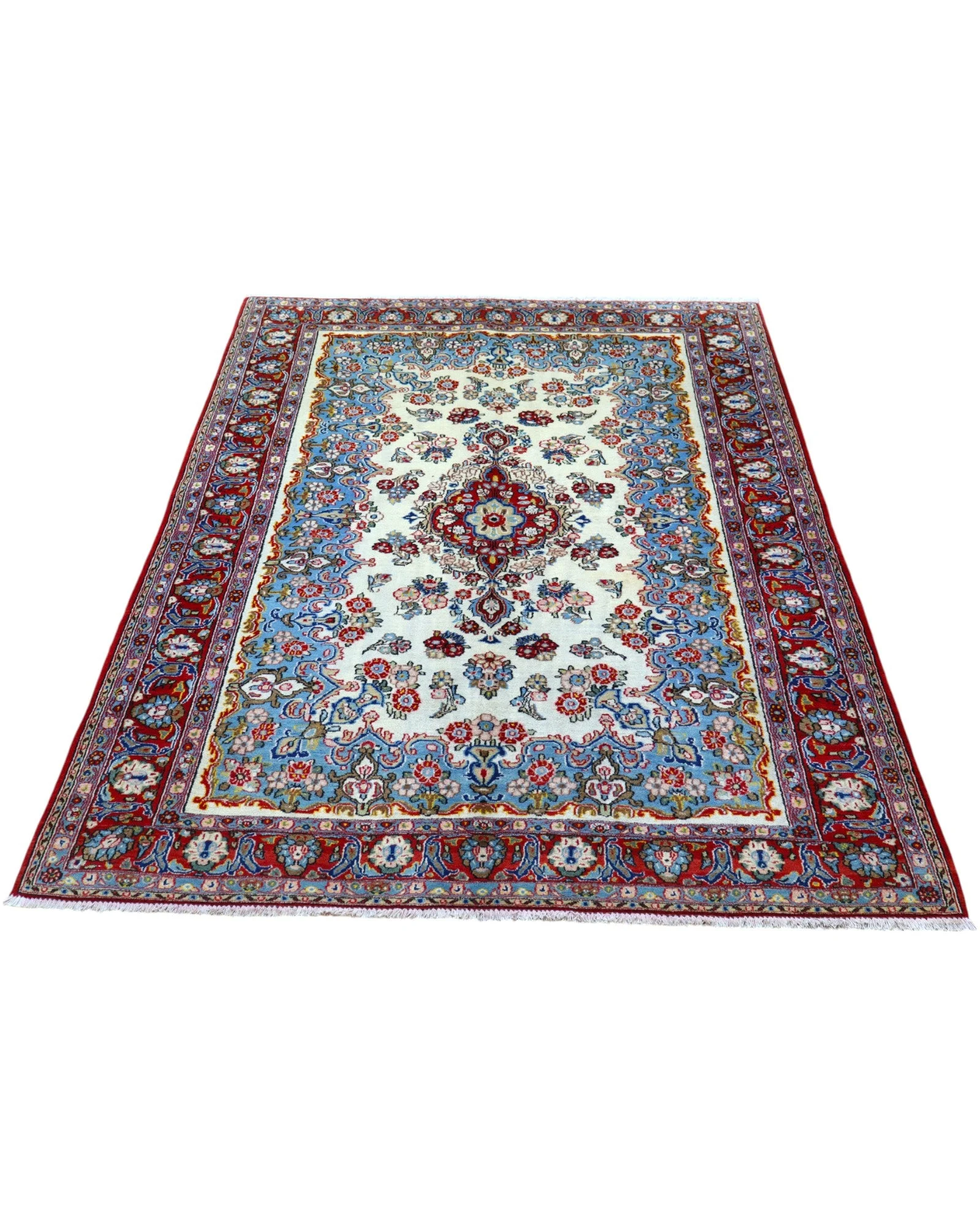 Handgeknüpfter Kashan Perserteppich 227 × 140 cm