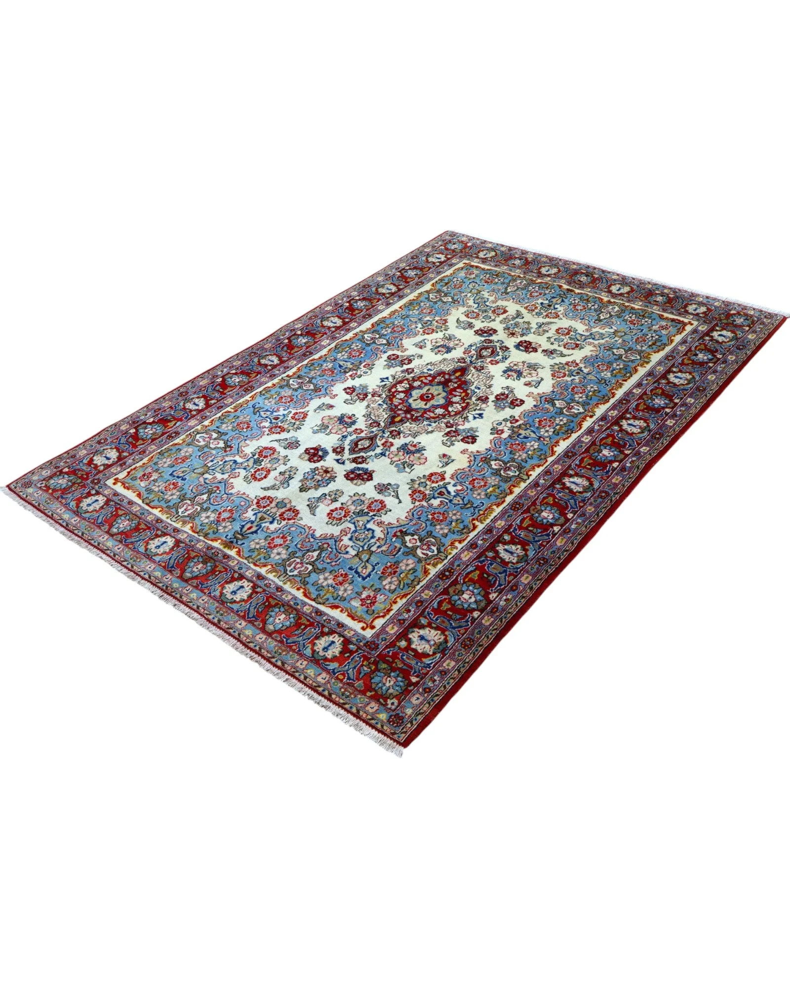 Handgeknüpfter Kashan Perserteppich 227 × 140 cm