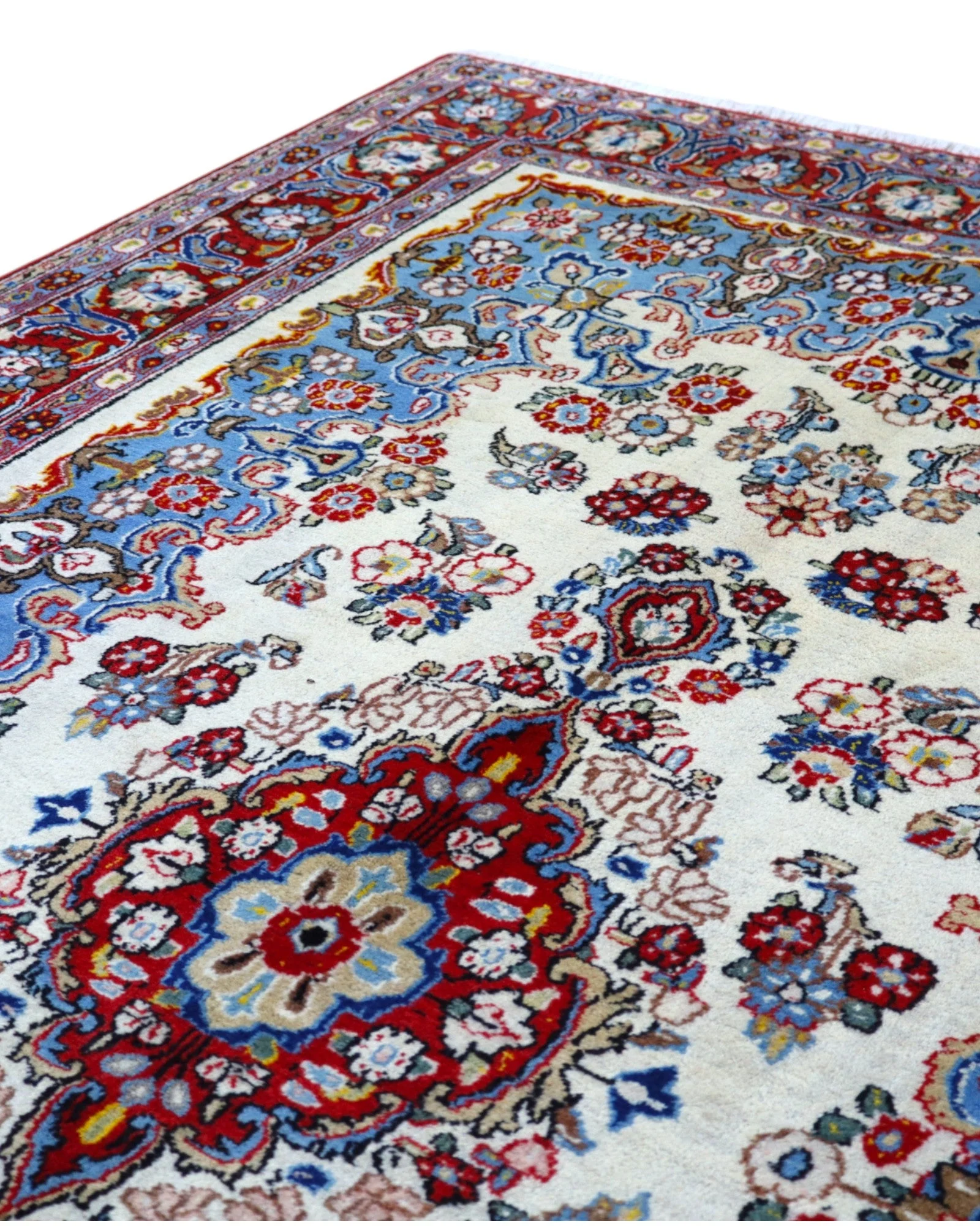 Handgeknüpfter Kashan Perserteppich 227 × 140 cm