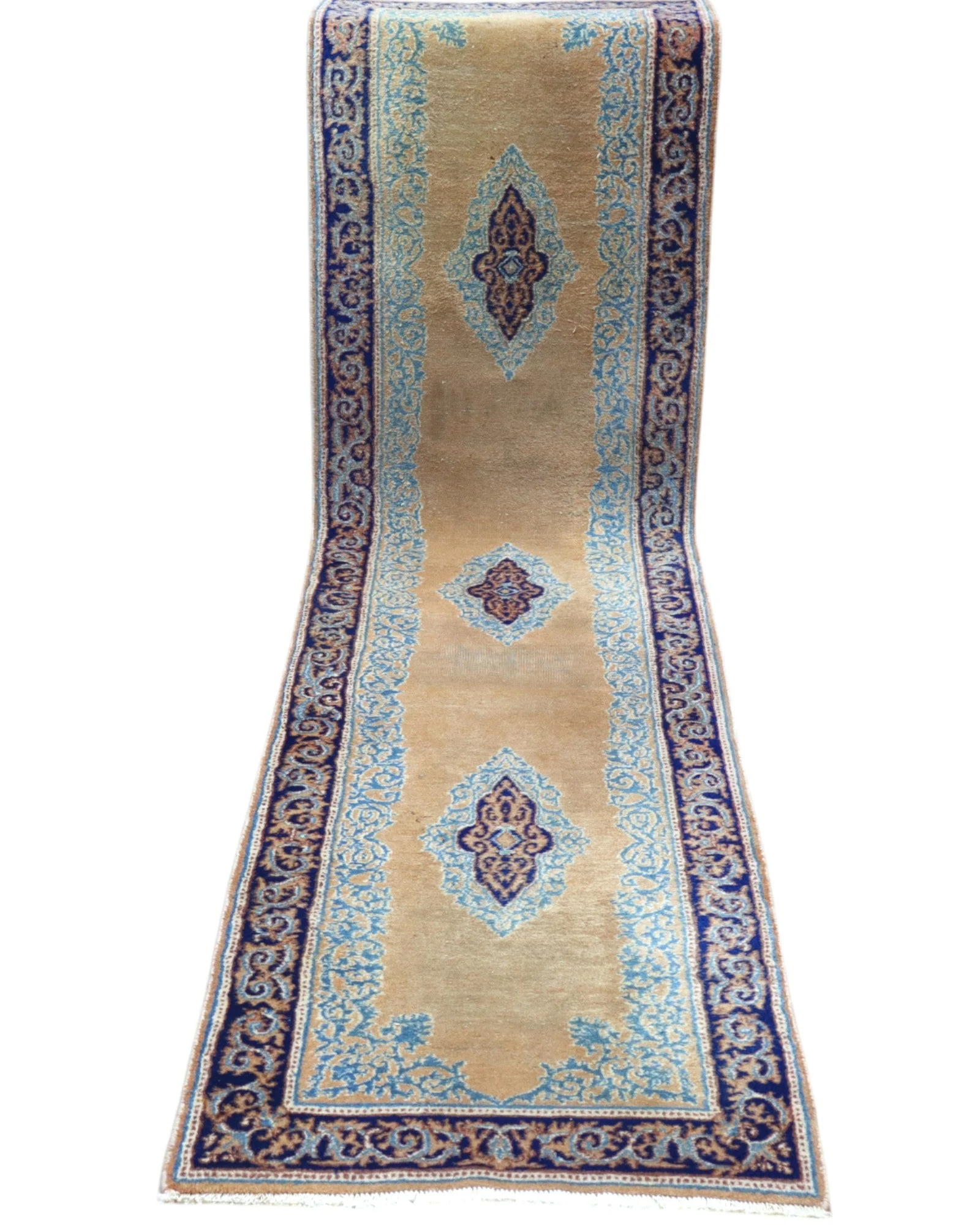 Kerman Perserteppich aus Iran, 297 × 74 cm