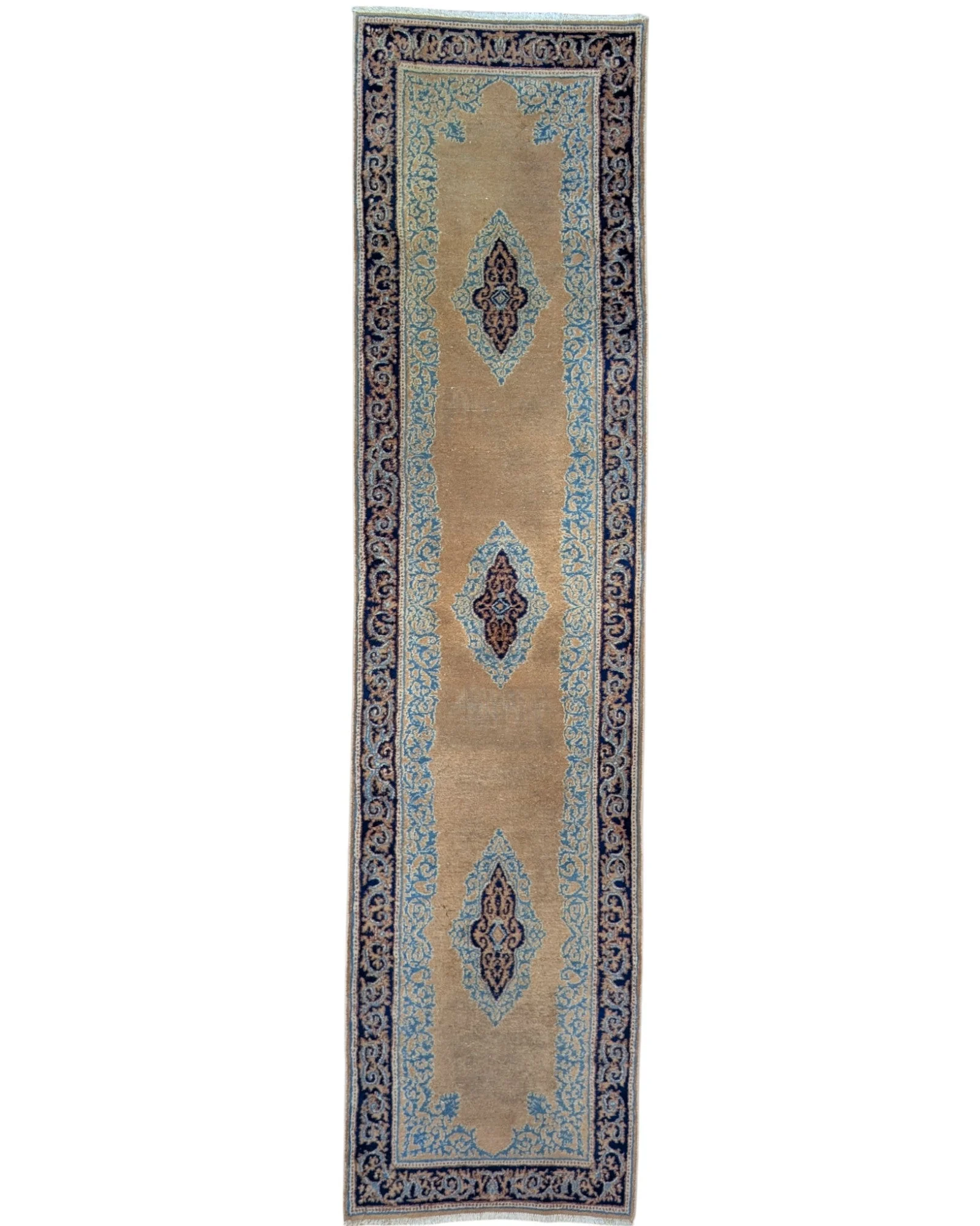Kerman Perserteppich aus Iran, 297 × 74 cm