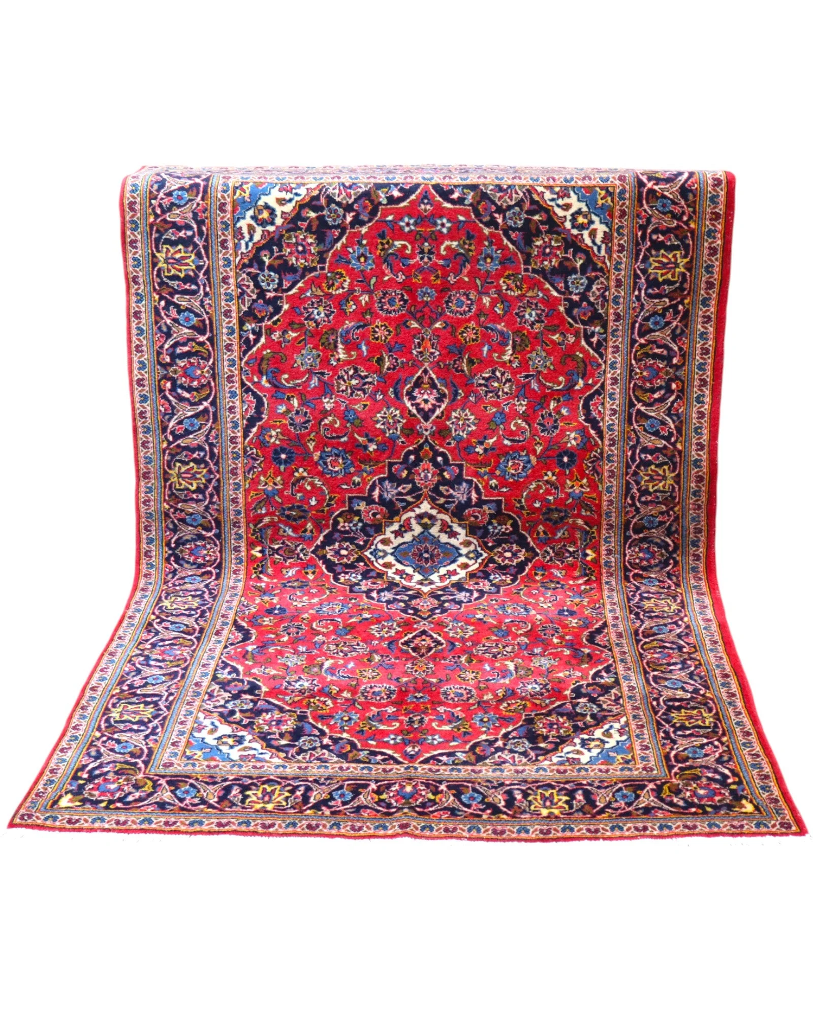 Handgeknüpfter Kashan Perserteppich, 230 × 143 cm, Wolle