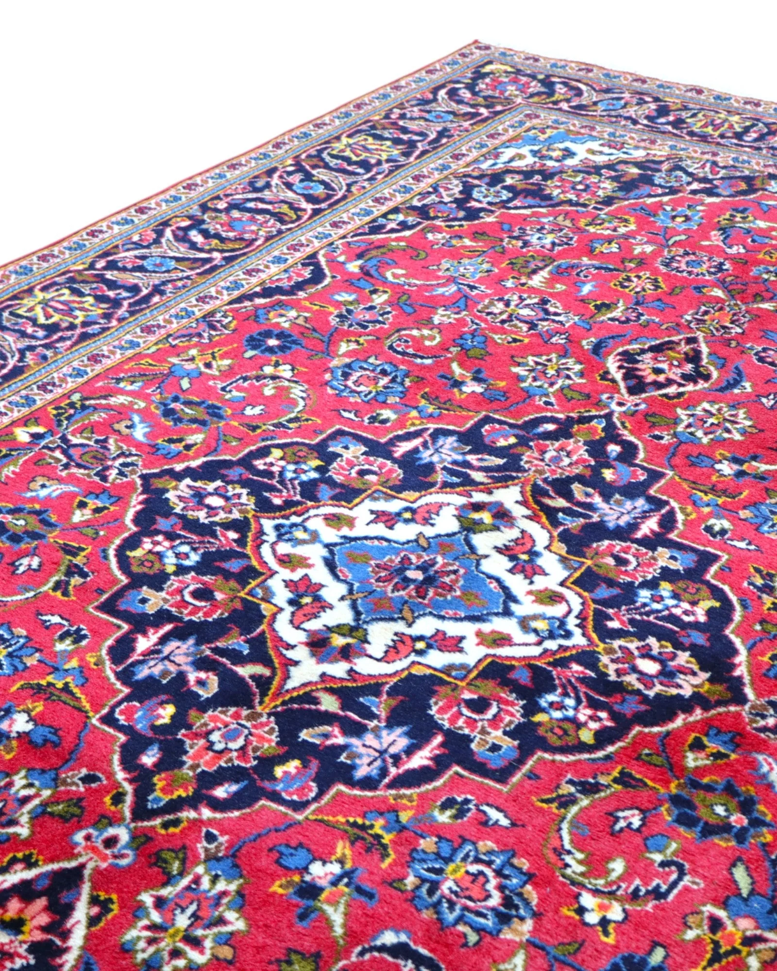 Handgeknüpfter Kashan Perserteppich, 230 × 143 cm, Wolle