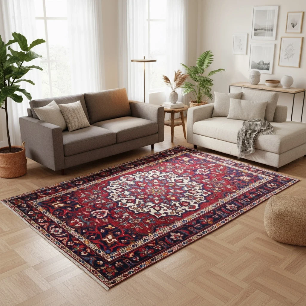 Bakhtiari Perserteppich 214 × 149 cm aus Wolle, handgeknüpft