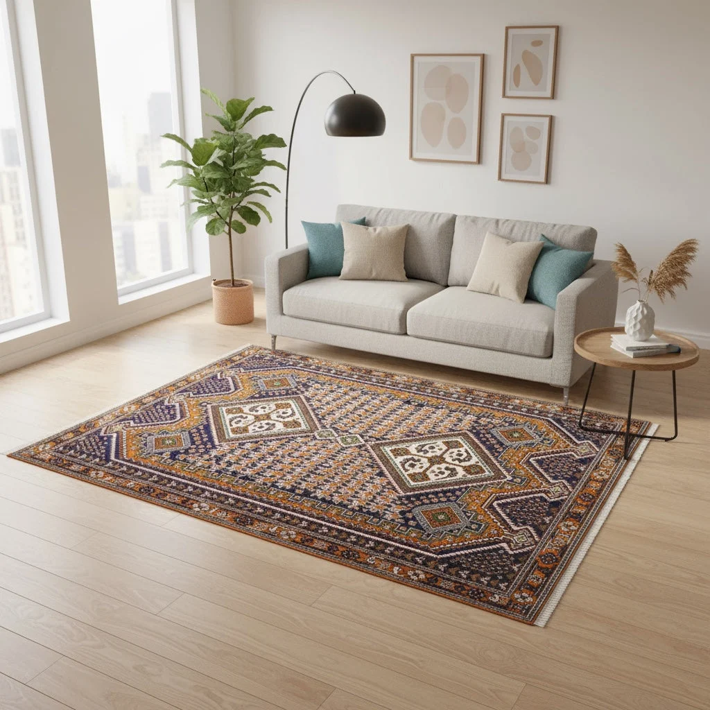 Handgeknüpfter Afshar Perserteppich, 205 × 154 cm, Wolle