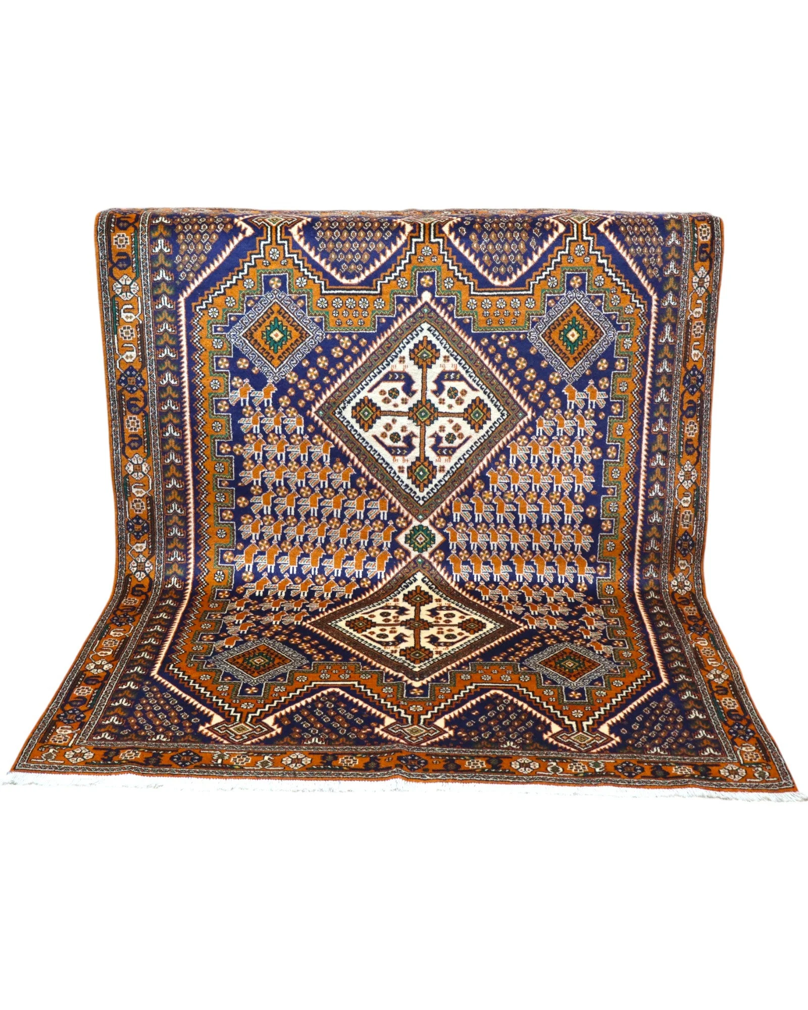 Handgeknüpfter Afshar Perserteppich, 205 × 154 cm, Wolle