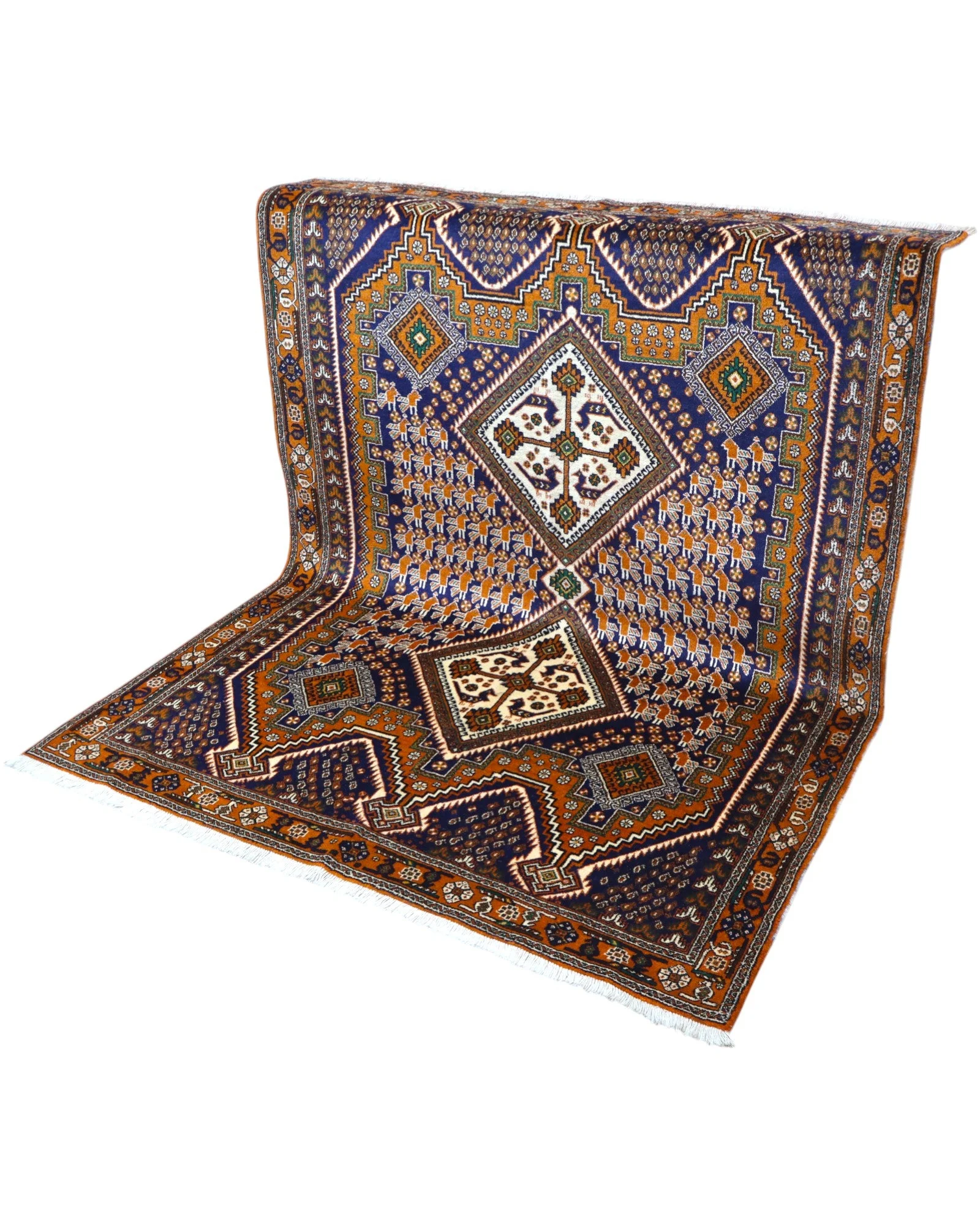 Handgeknüpfter Afshar Perserteppich, 205 × 154 cm, Wolle