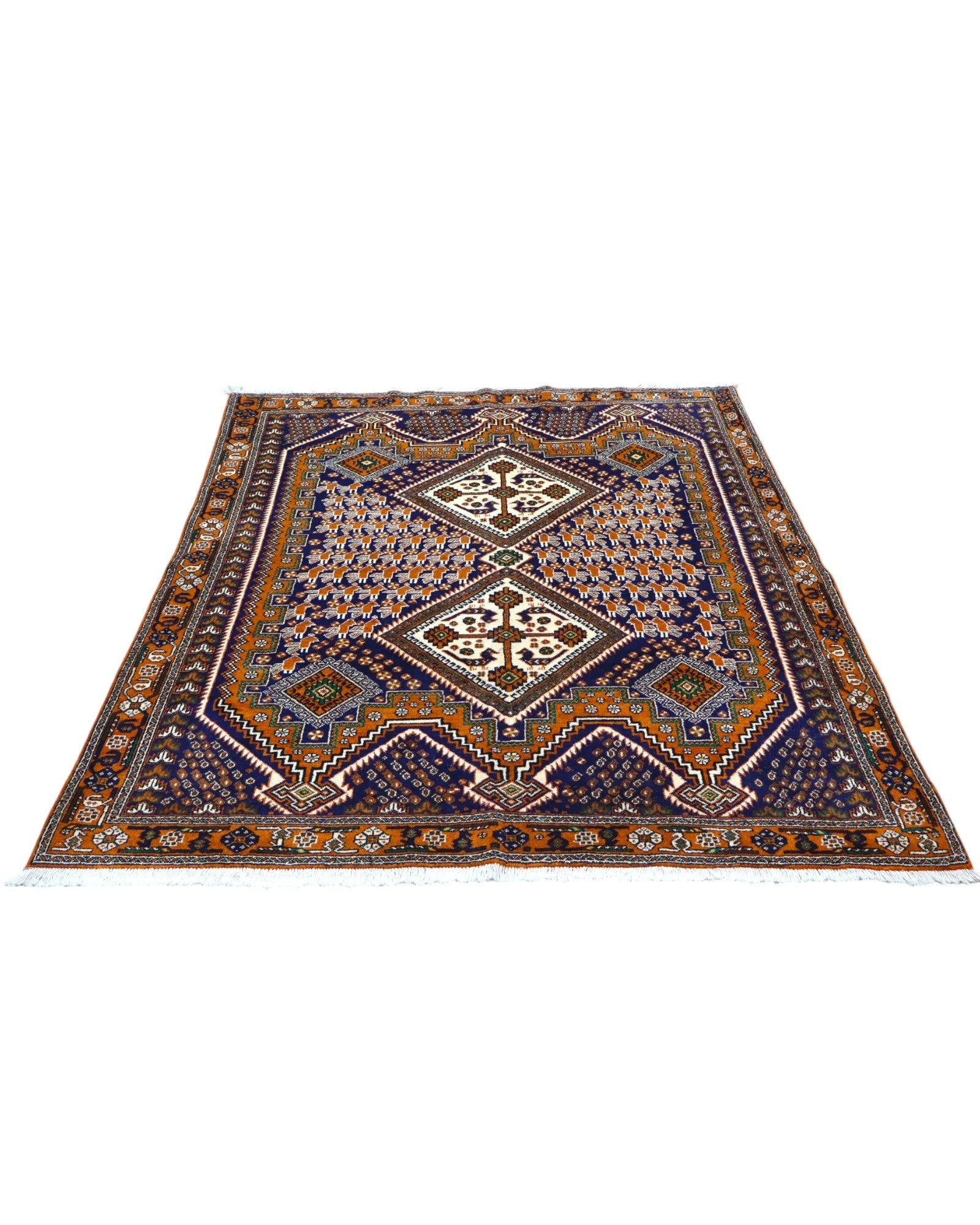 Handgeknüpfter Afshar Perserteppich, 205 × 154 cm, Wolle