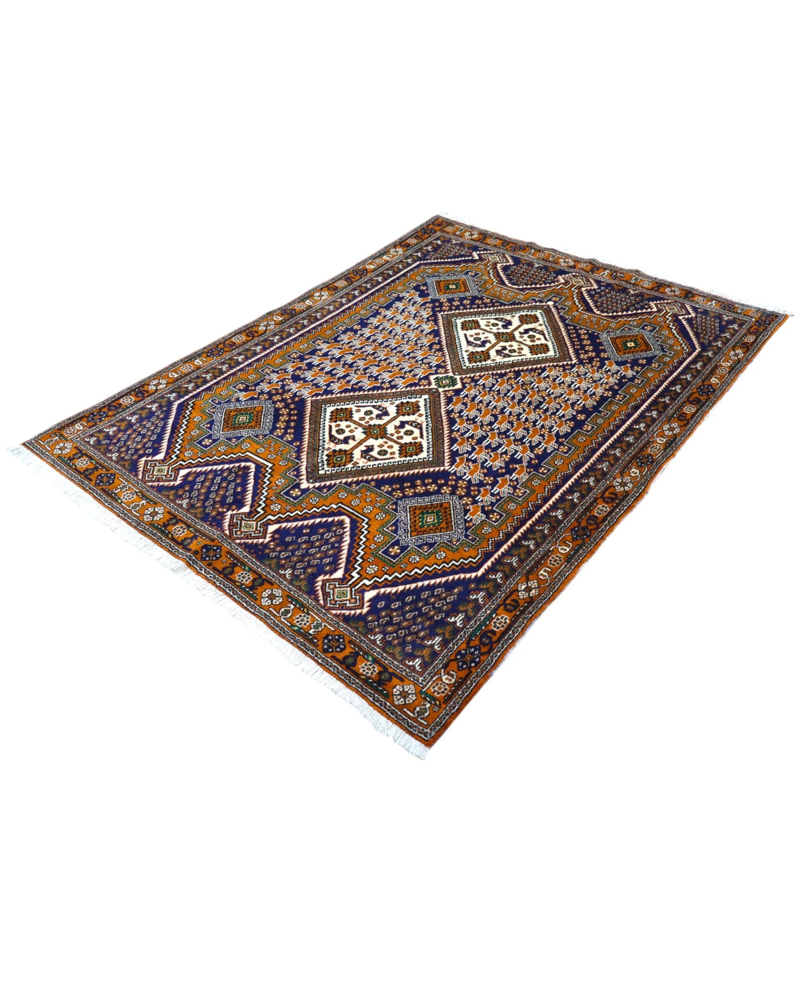 Handgeknüpfter Afshar Perserteppich, 205 × 154 cm, Wolle