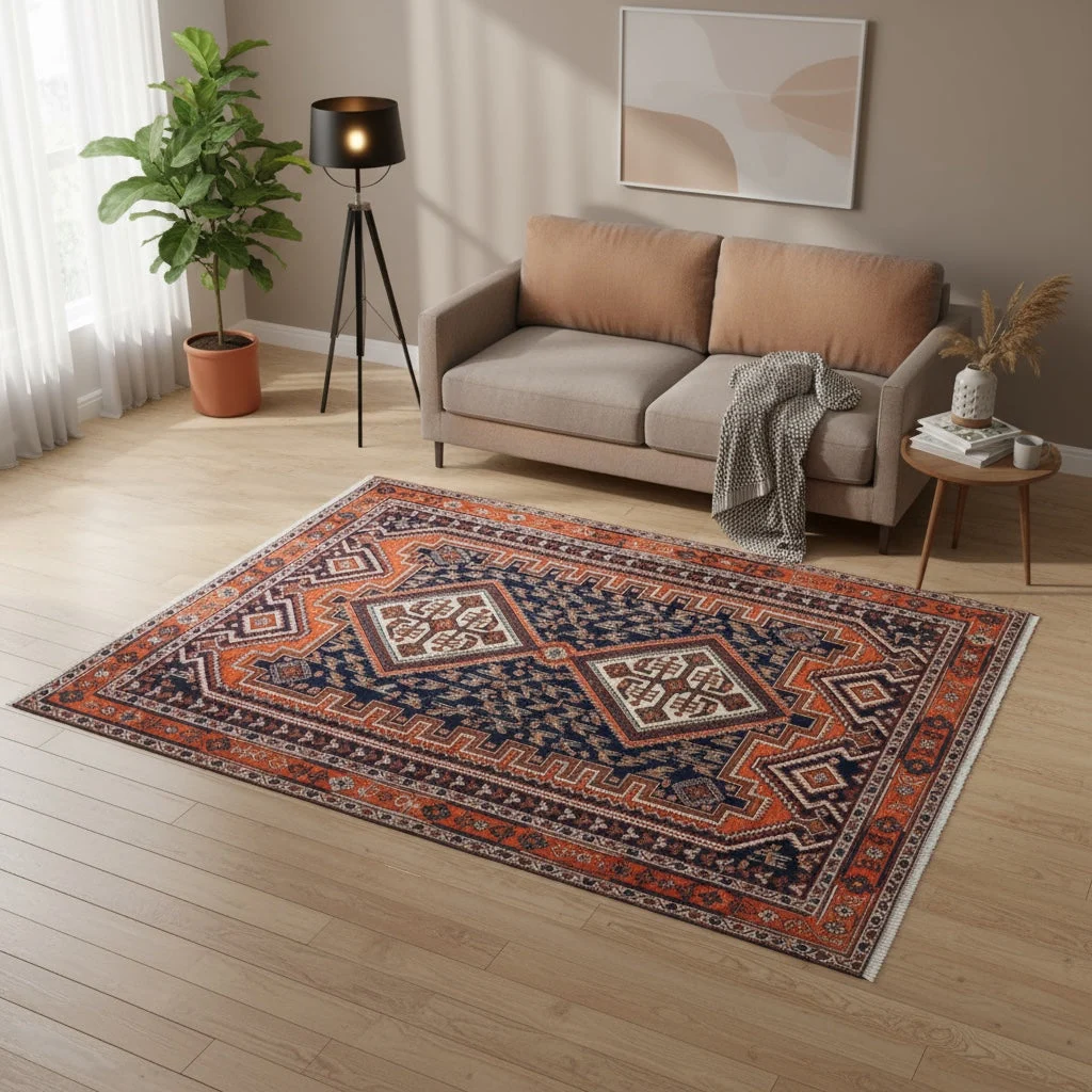 Afshar Perserteppich 200 × 150 cm aus Wolle, handgeknüpft