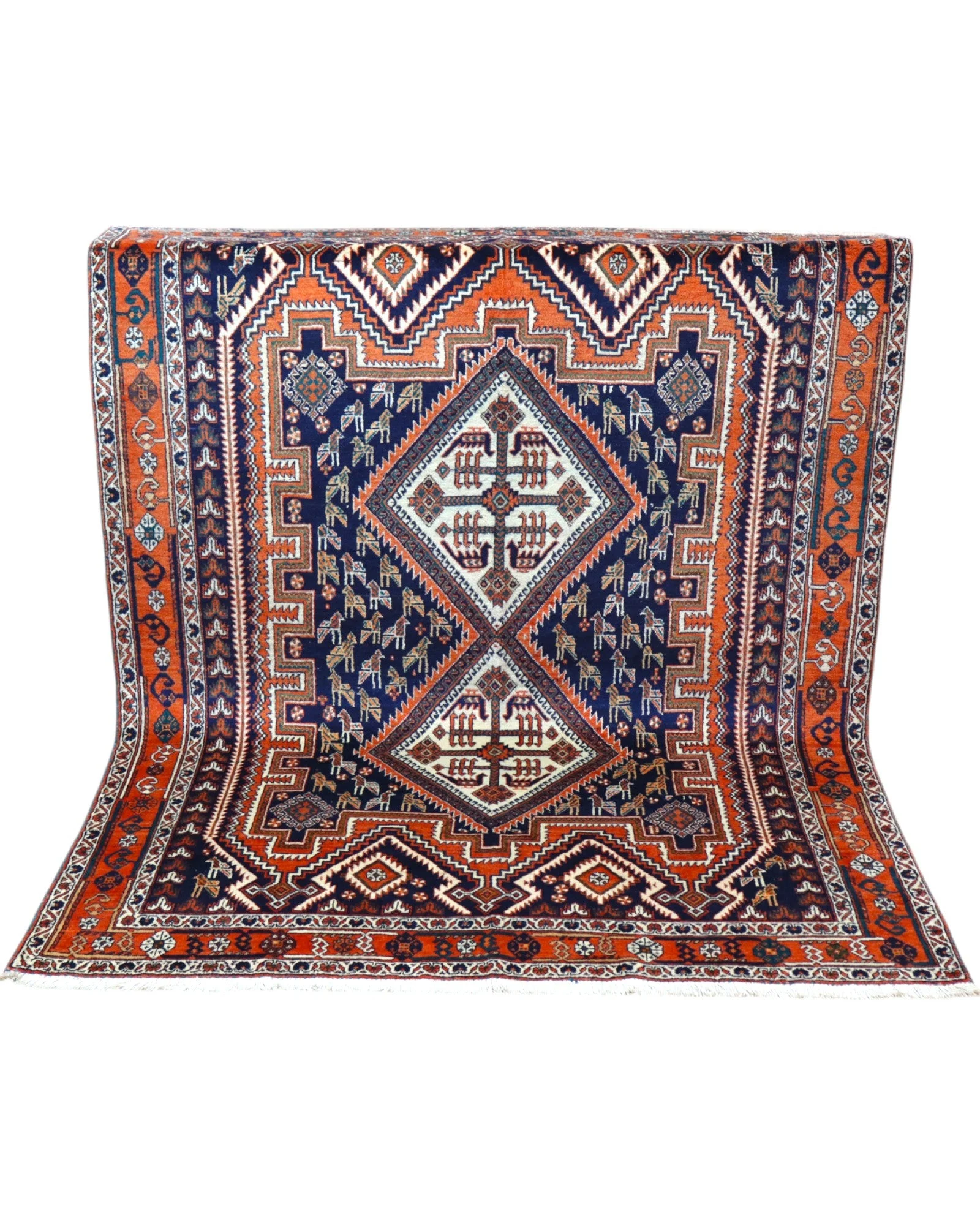 Afshar Perserteppich 200 × 150 cm aus Wolle, handgeknüpft